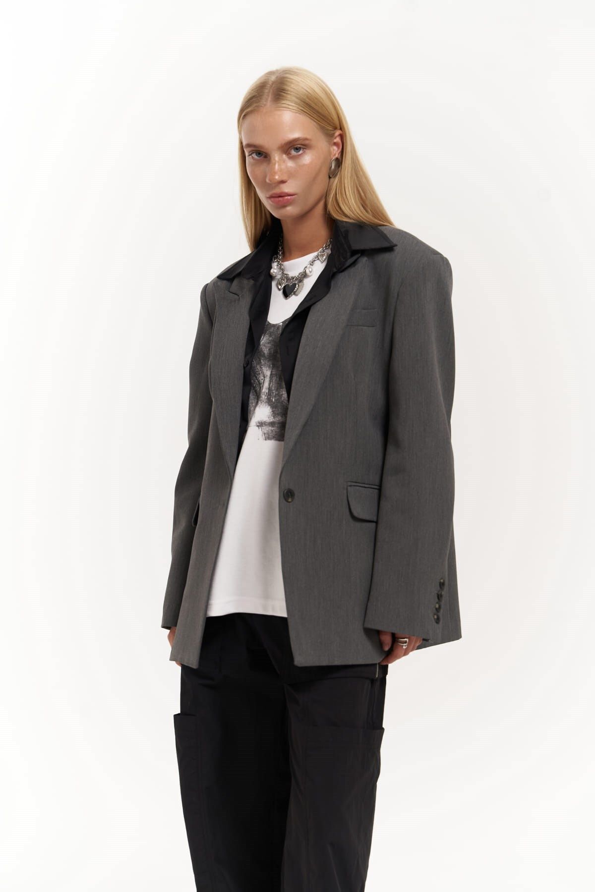 MAİ COLLECTİON Catroux Smoked Blazer - Koszula Z Kołnierzykiem Kobieta - M/L