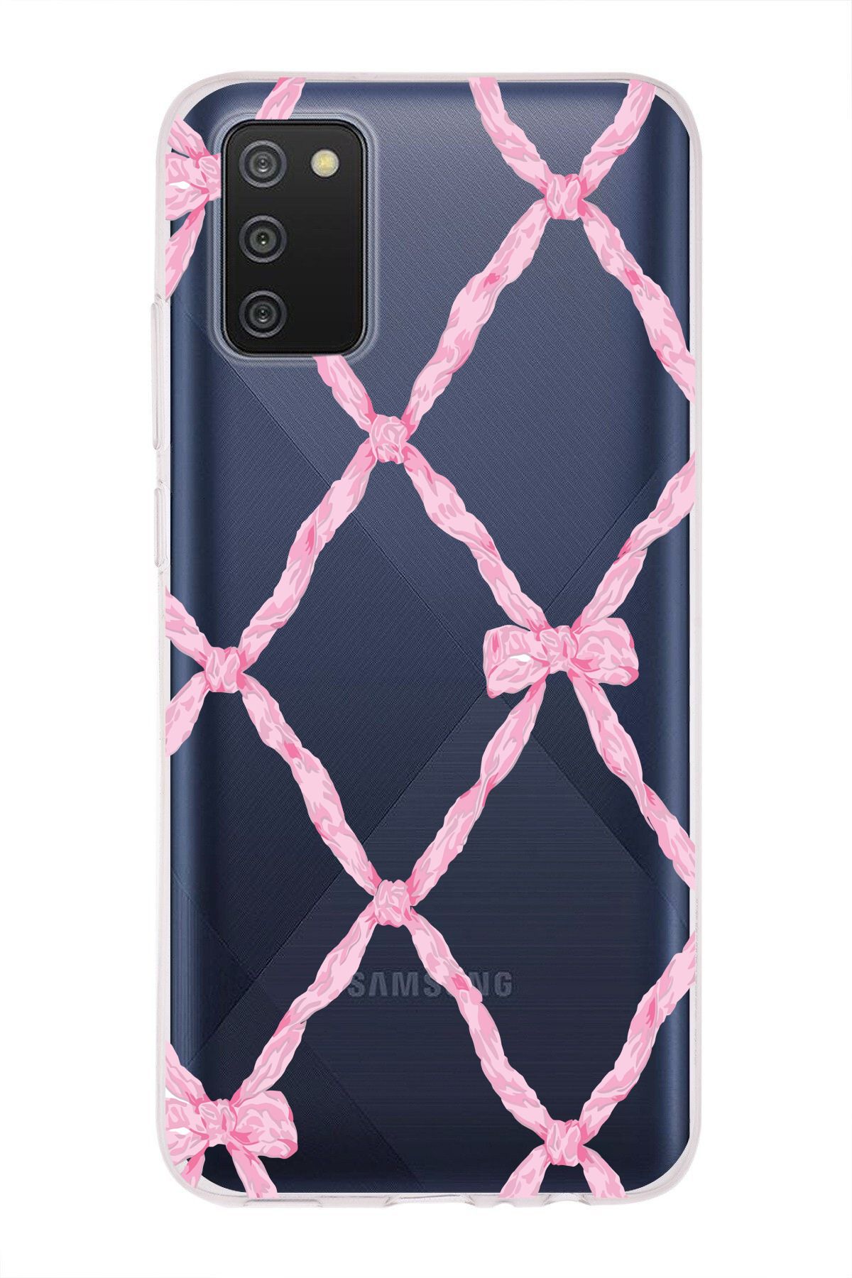 moonset Samsung Galaxy A02S Uyumlu Fiyonk Tasarımlı Baskılı Şeffaf Telefon Kılıfı