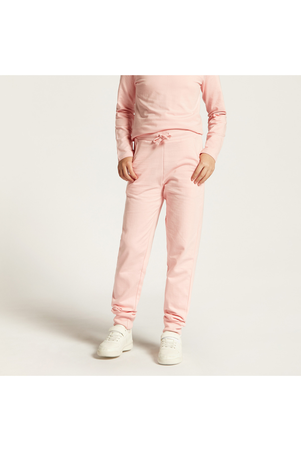 Juniors-Solid Joggers with Drawstring Closure and Pockets 2