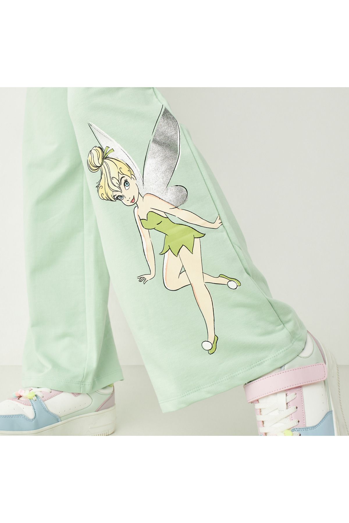 Disney-Tinker Bell Print Track Pants with Drawstring Closure 4