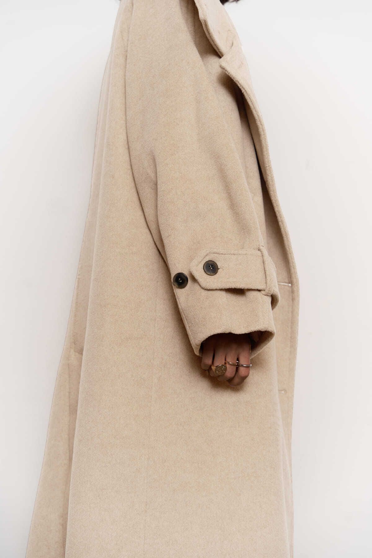 MAİ COLLECTİON-Onyx Taupe Stamp Coat 5