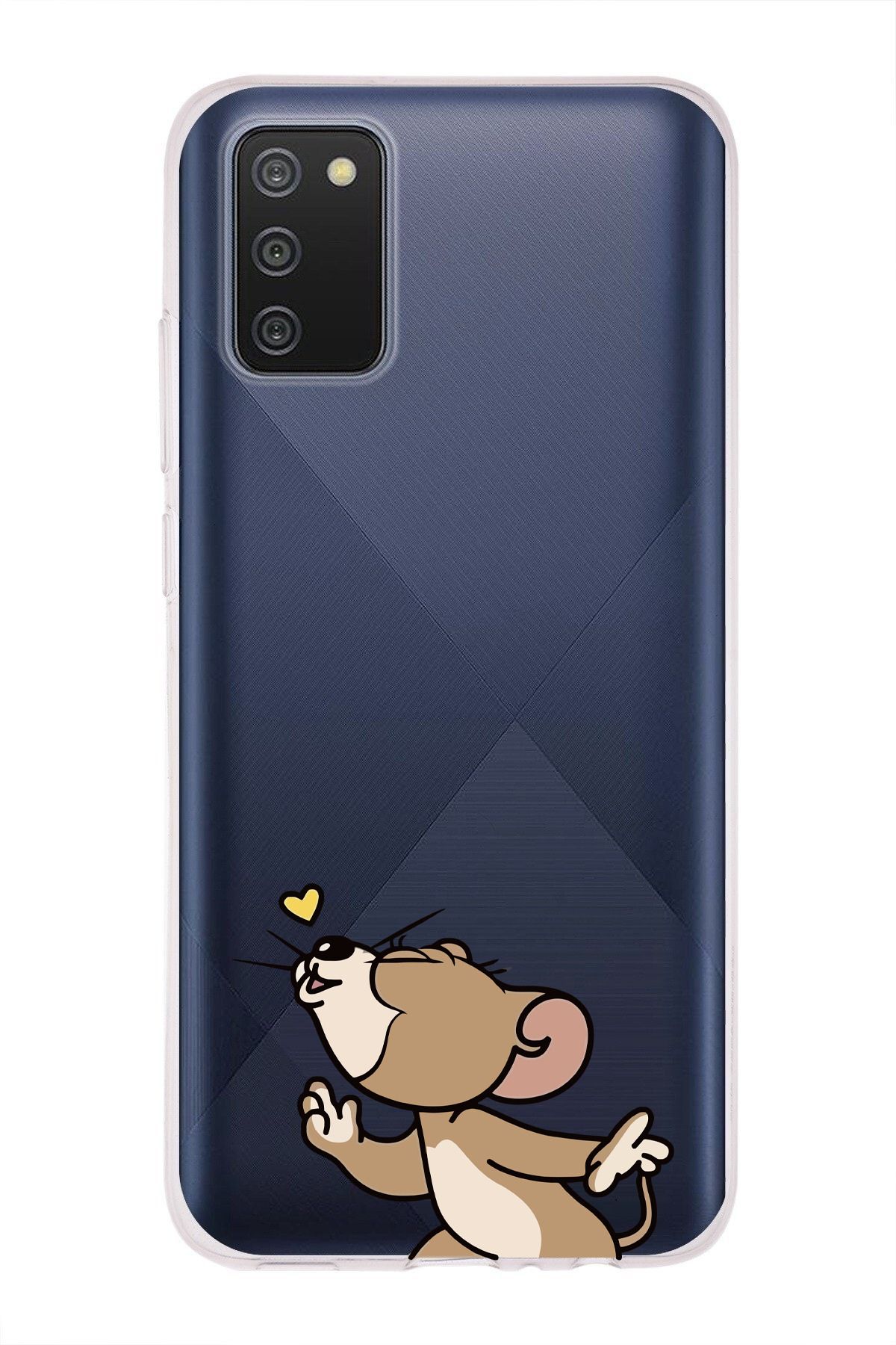 moonset Samsung Galaxy A02S Uyumlu Jerry Tasarımlı Baskılı Şeffaf Telefon Kılıfı