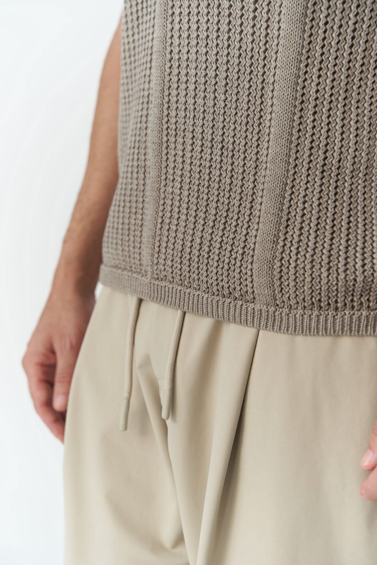 BOHEMAİ-Looke Men's Line Detail Mink Knitwear T-Shirt 5