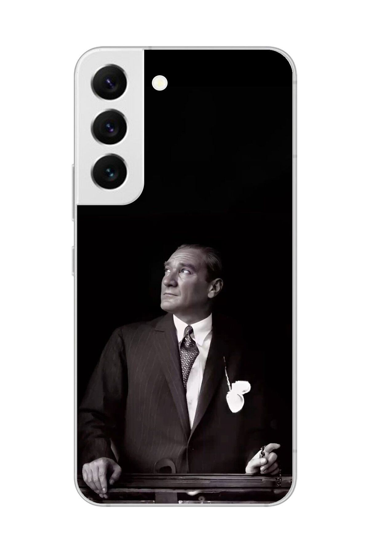 Dali Design Samsung Galaxy S22 Uyumlu Şeffaf Kılıf Atatürk 3 Tasarımlı