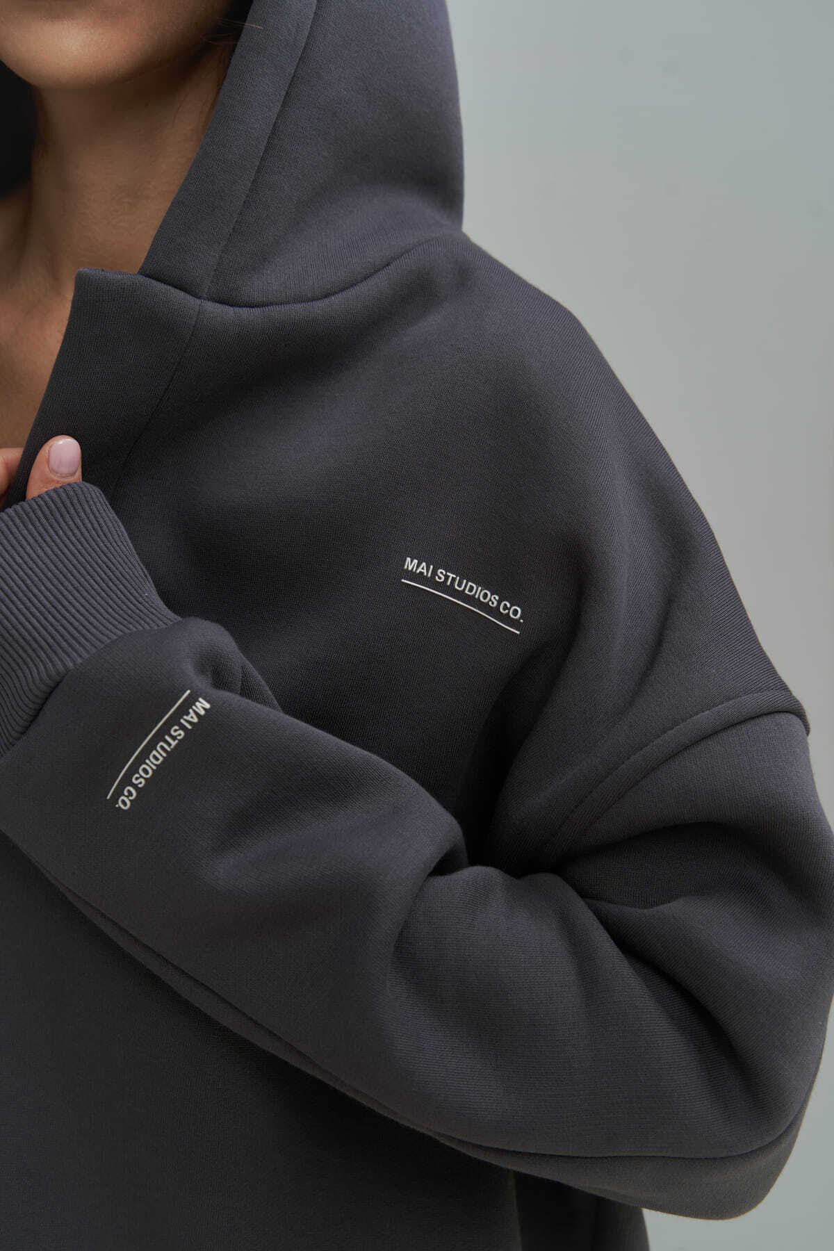 MAİ COLLECTİON-Φούτερ Polo Anthracite Hoodie 4