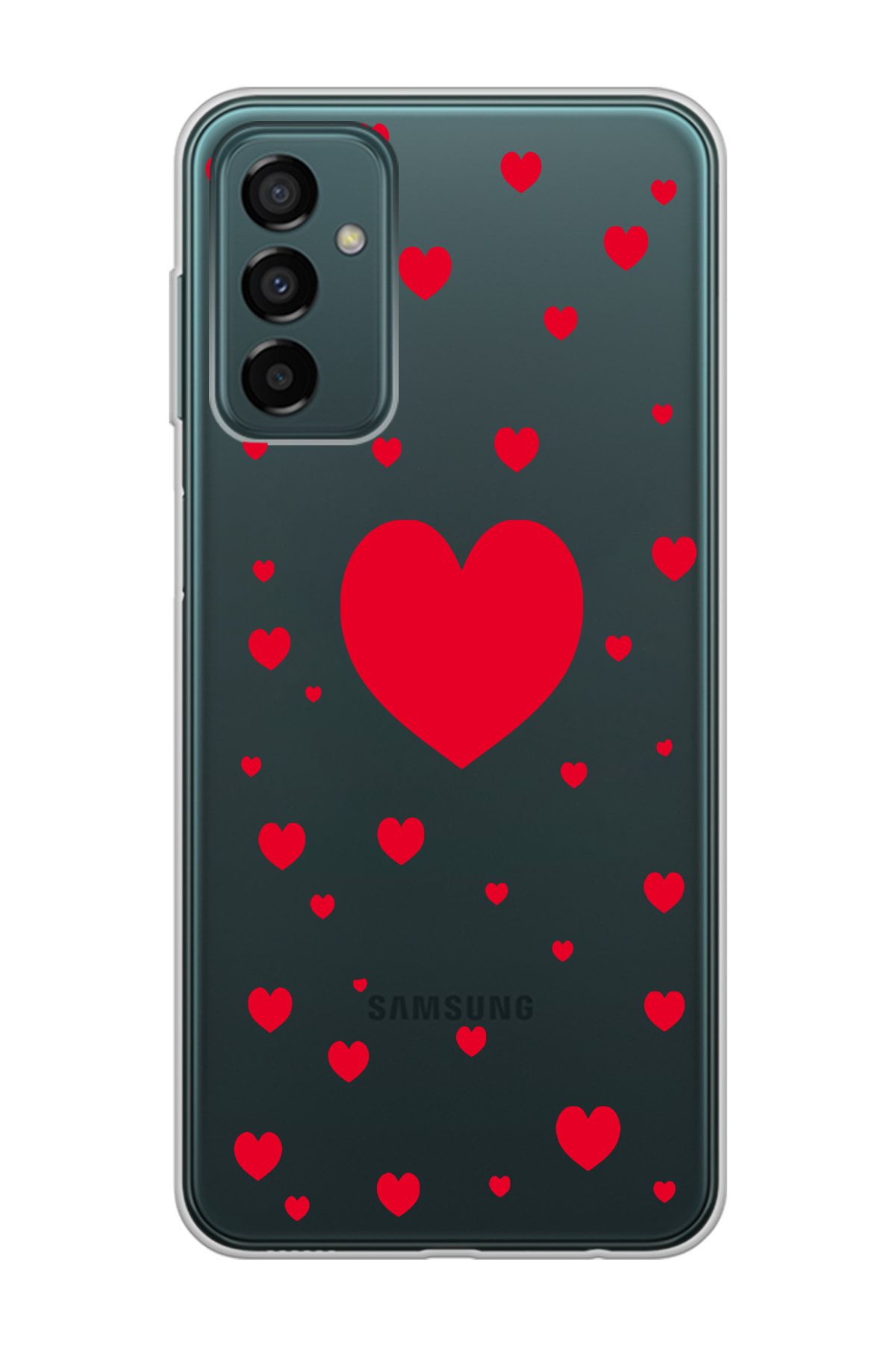 moonset Samsung Galaxy M13 / M23 Uyumlu Kalpler Tasarımlı Baskılı Şeffaf Telefon Kılıfı