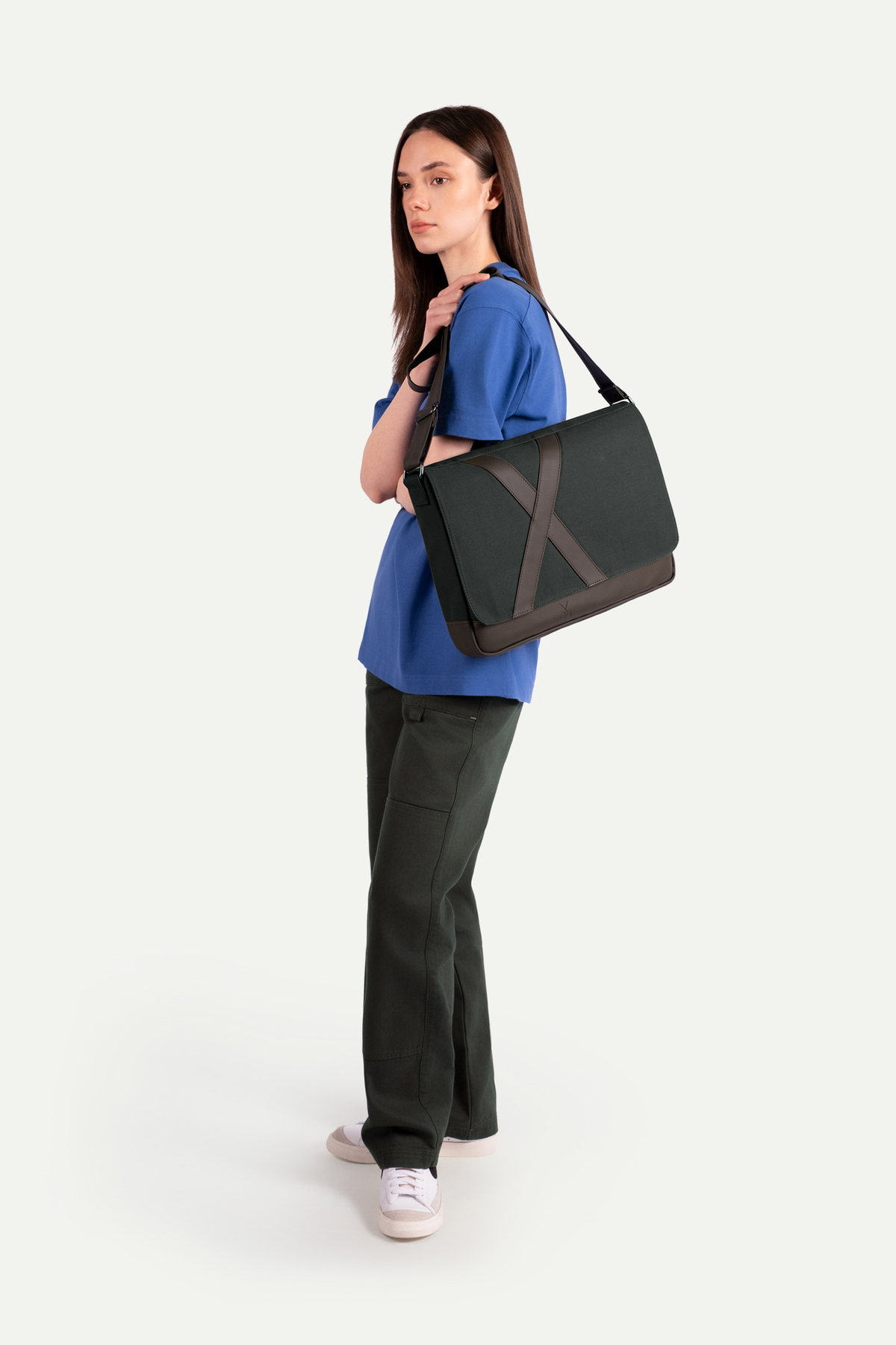 KAFT  Unisex Yatay Postacı Çantası - Nevend - Asphalt - Görsel 5