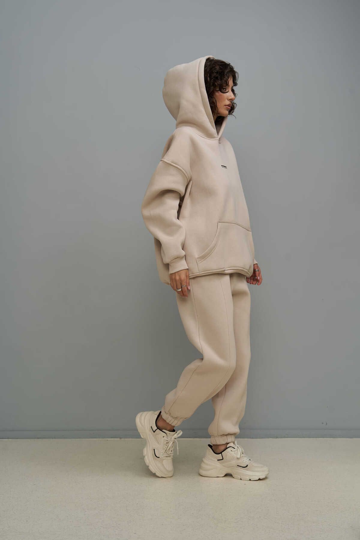 MAİ COLLECTİON-Minimal Print Bone Tracksuit 3