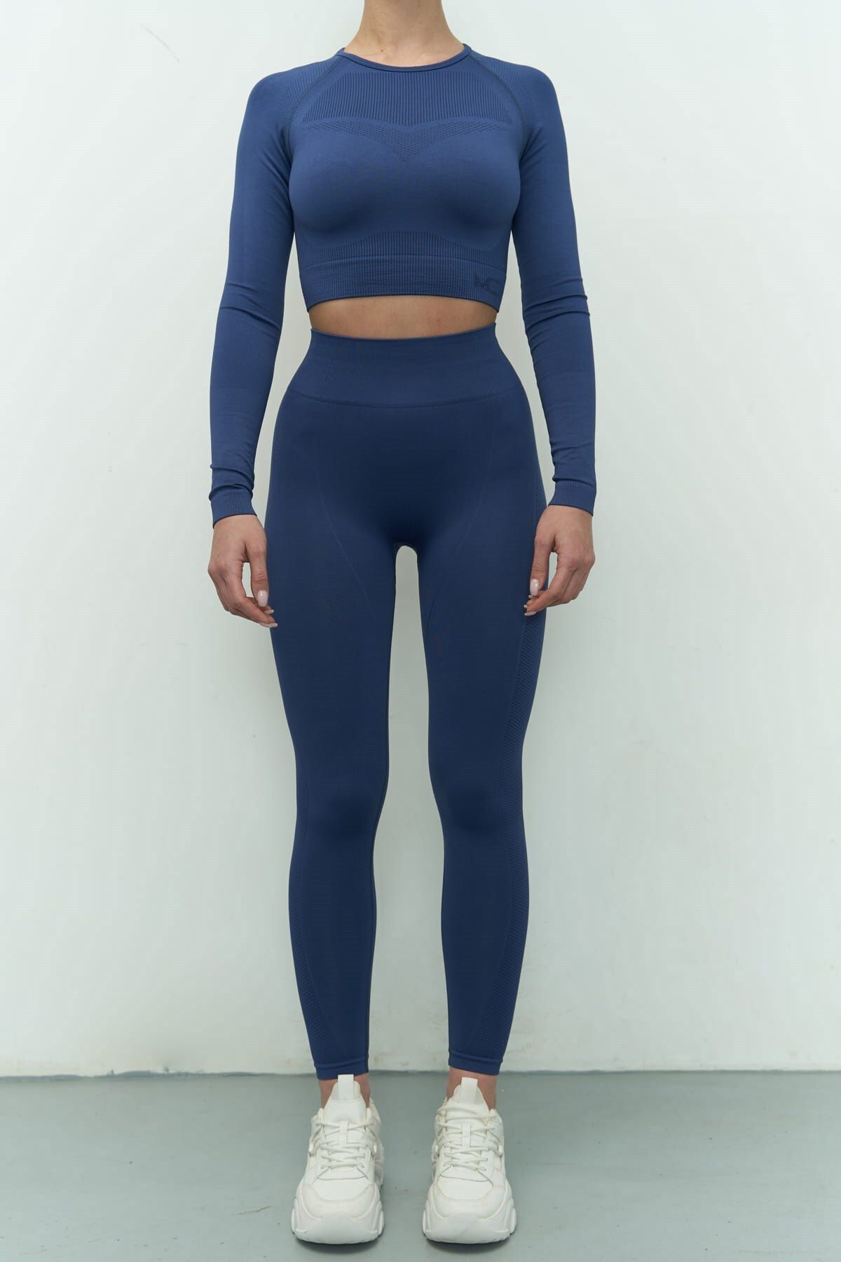MAİ COLLECTİON-Mai Collection Sandra Indigo Long Sleeve Crop 6
