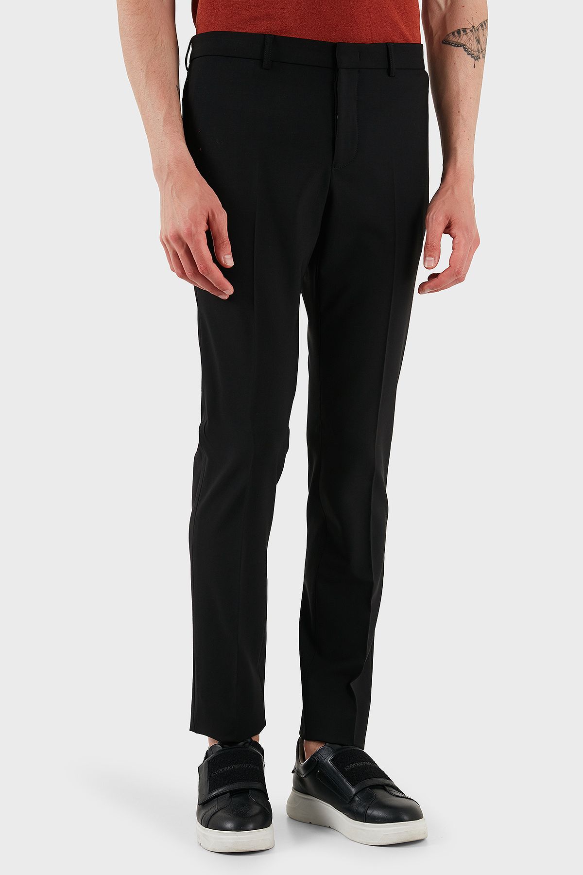 Emporio Armani Streç Yünlü Regular Fit Normal Bel Düz Paça Pantolon Erkek PANTOLON EM000442 TE10404