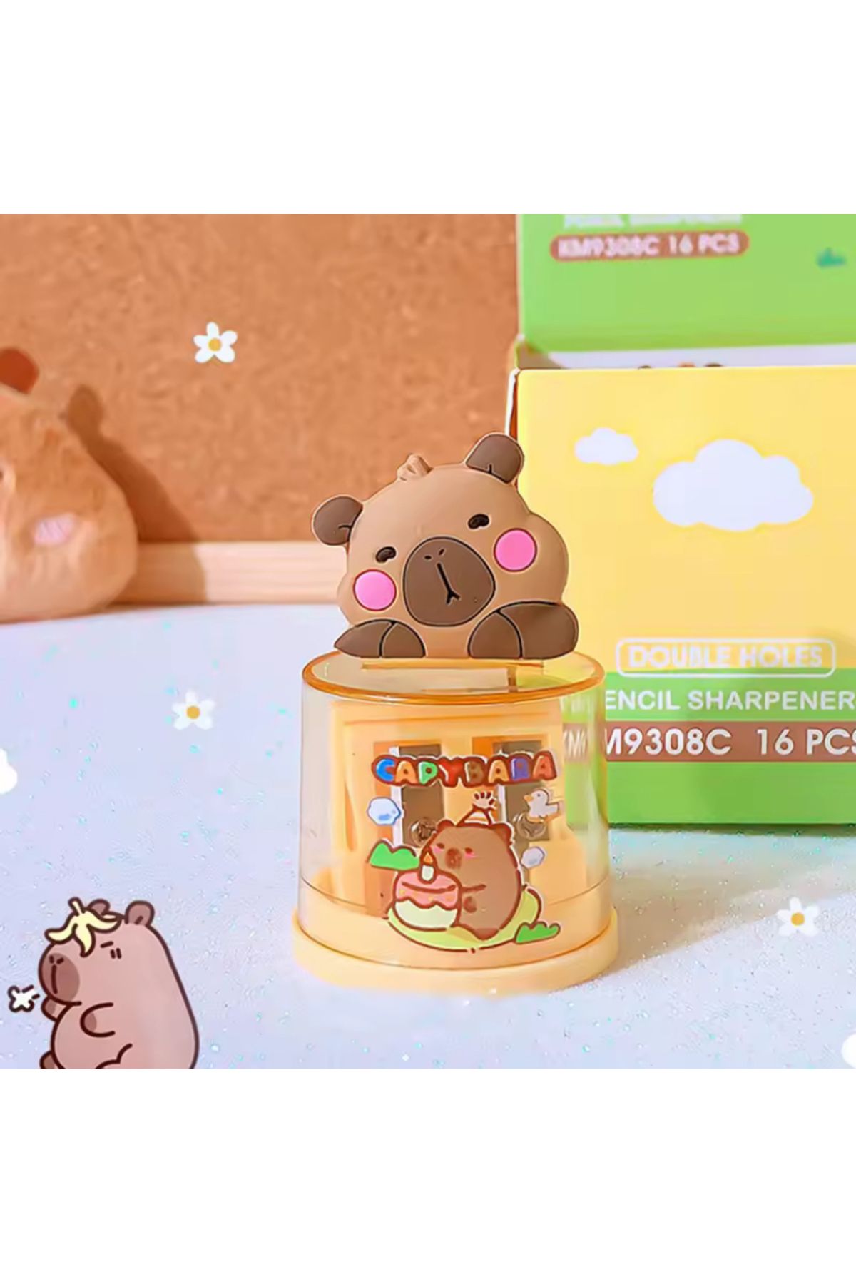 synshop Capybara Kapibara Kalemtraş Kalem Açacağı 2 bölmeli
