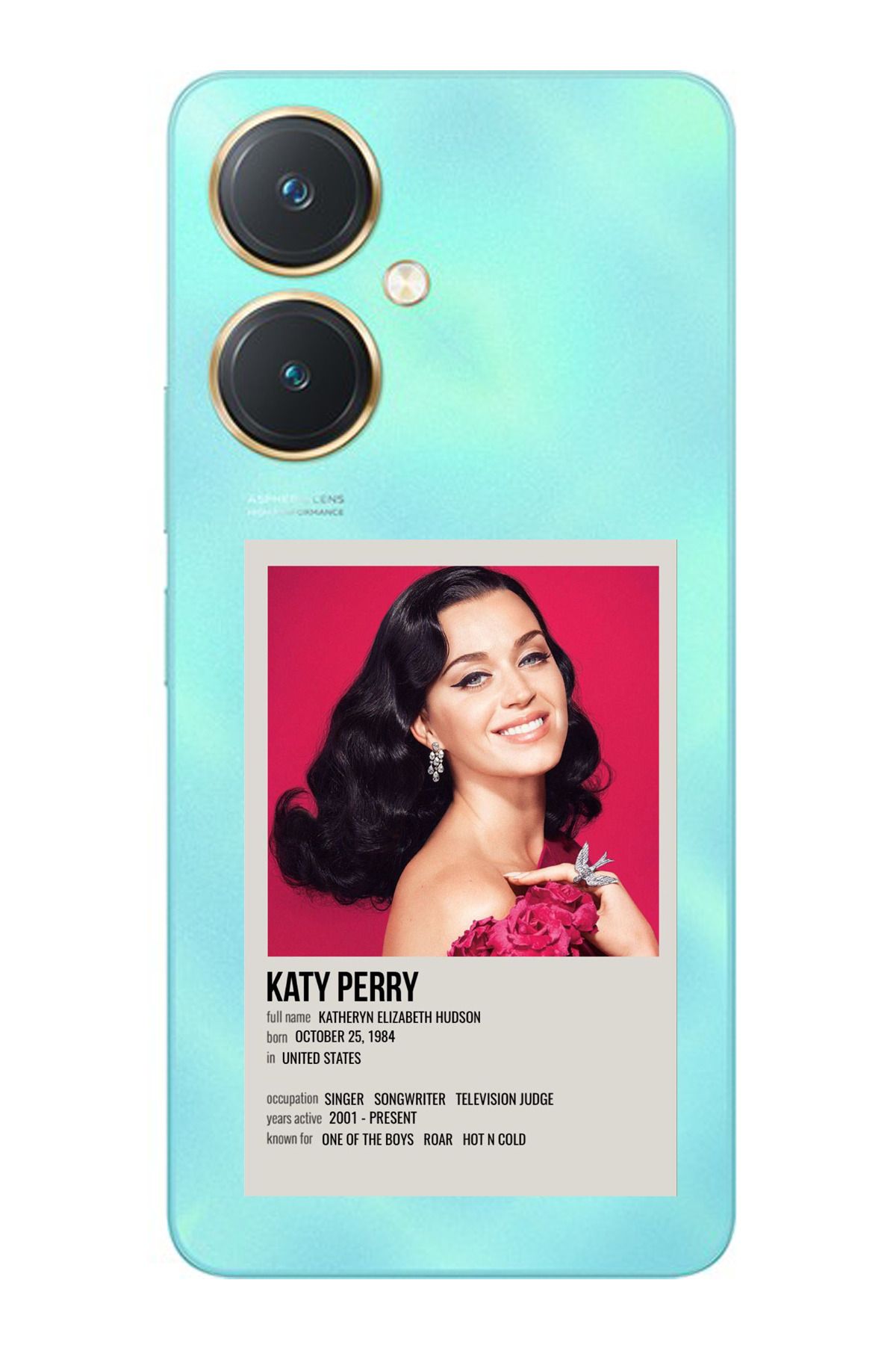 TechTree Vivo Y27 Uyumlu Katy Perry Şeffaf Silikon Kılıf