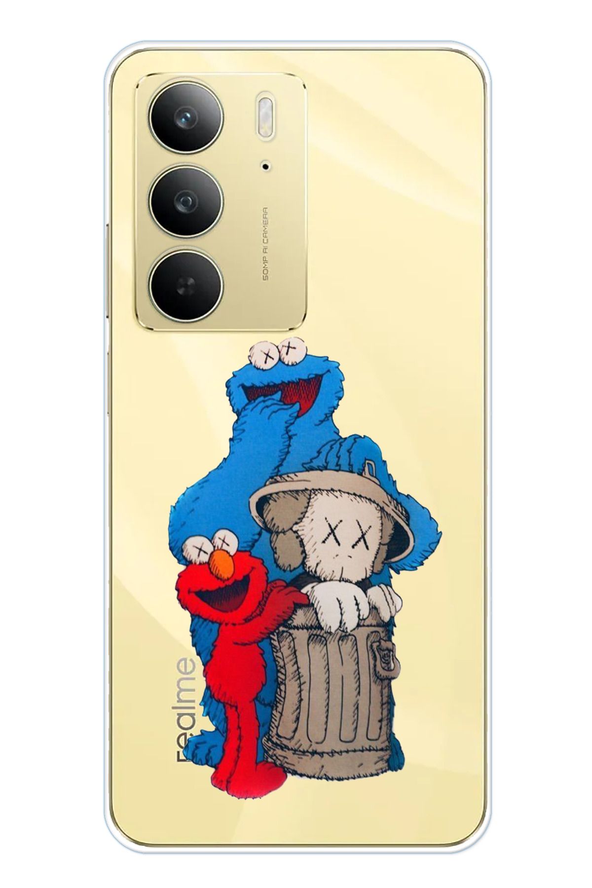 TechTree Realme C75 Uyumlu Susam Sokağı Tasarımlı Şeffaf Silikon Kılıf