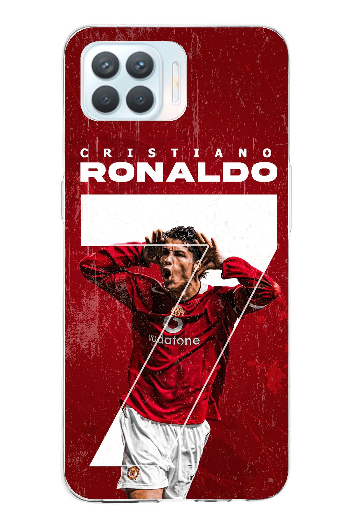 TechTree Oppo Reno 4 Lite Uyumlu Ronaldo 7 Tasarımlı Şeffaf Silikon Kılıf
