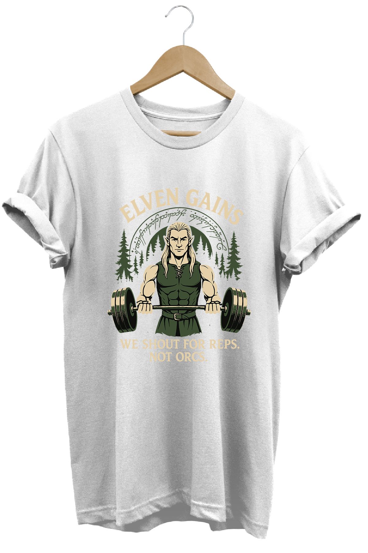 remonz Legolas Gym LOTR Regular Fit %100 Pamuk Yumuşak Dokulu Bisiklet Yaka Tişört
