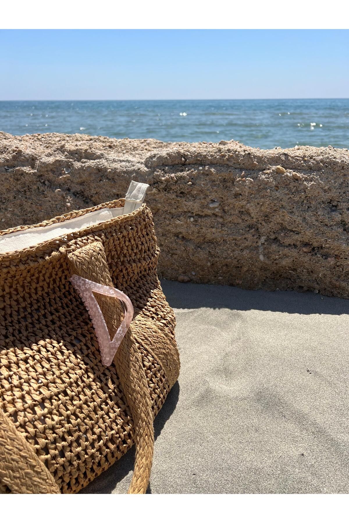 rimeaccessories Çiçekli Büyük Mat Pembe Mandal Toka