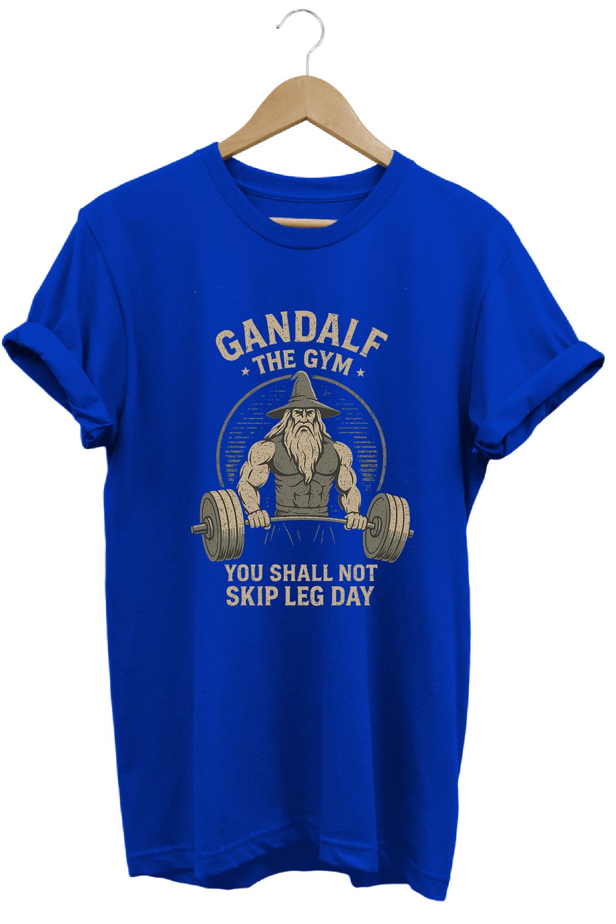 remonz Gandalf Gym LOTR Regular Fit %100 Pamuk Yumuşak Dokulu Bisiklet Yaka Tişört
