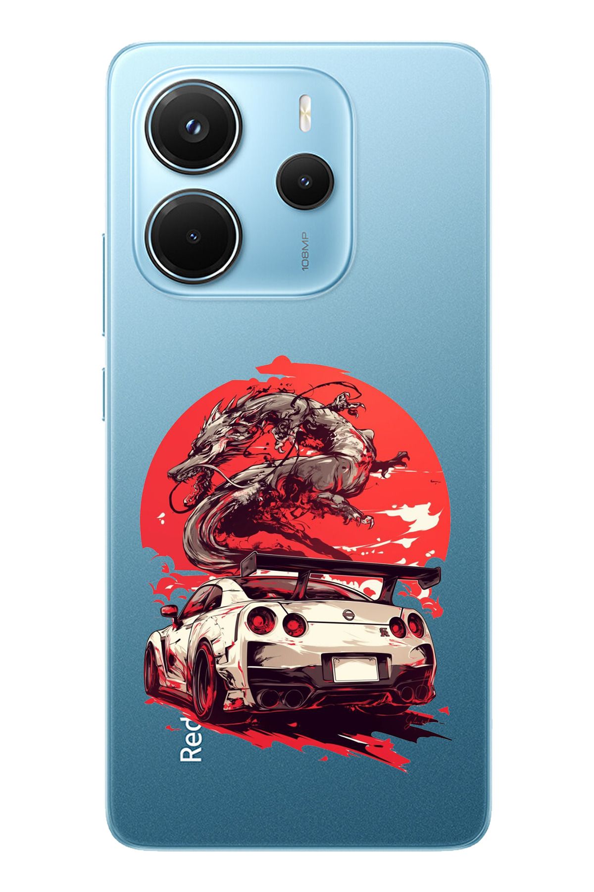 TechTree Redmi Note 14 4G Uyumlu GTR Ejderha Tasarımlı Şeffaf Silikon Kılıf
