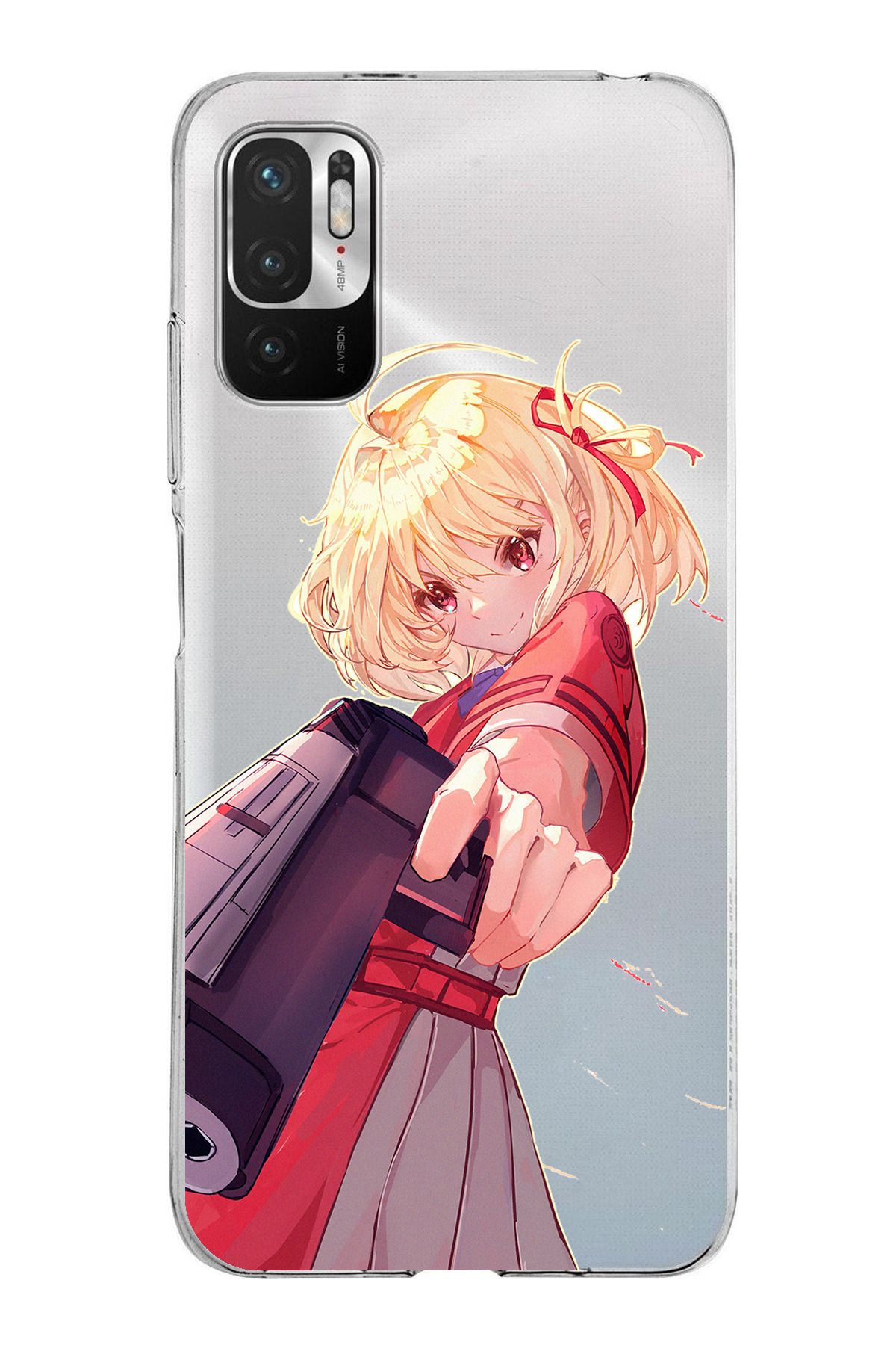 TechTree Redmi Note 10 5G Uyumlu Chisato Nishikigi Tasarımlı Şeffaf Silikon Kılıf