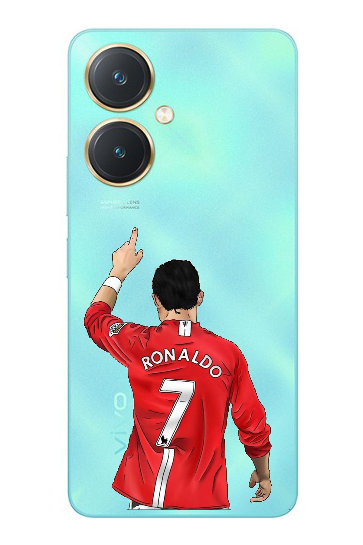 TechTree Vivo Y27 Uyumlu C. Ronaldo Forma Tasarımlı Şeffaf Silikon Kılıf