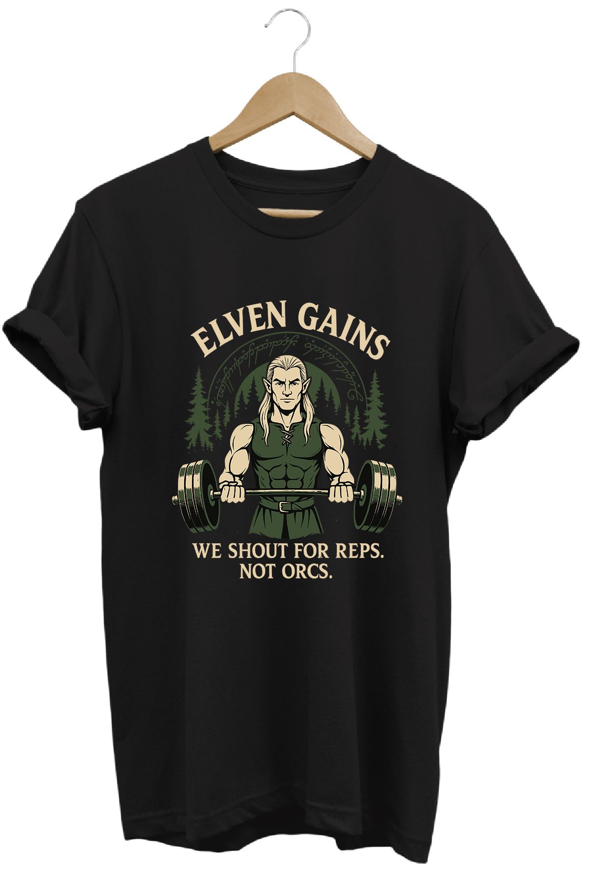 remonz Legolas Gym LOTR Regular Fit %100 Pamuk Yumuşak Dokulu Bisiklet Yaka Tişört
