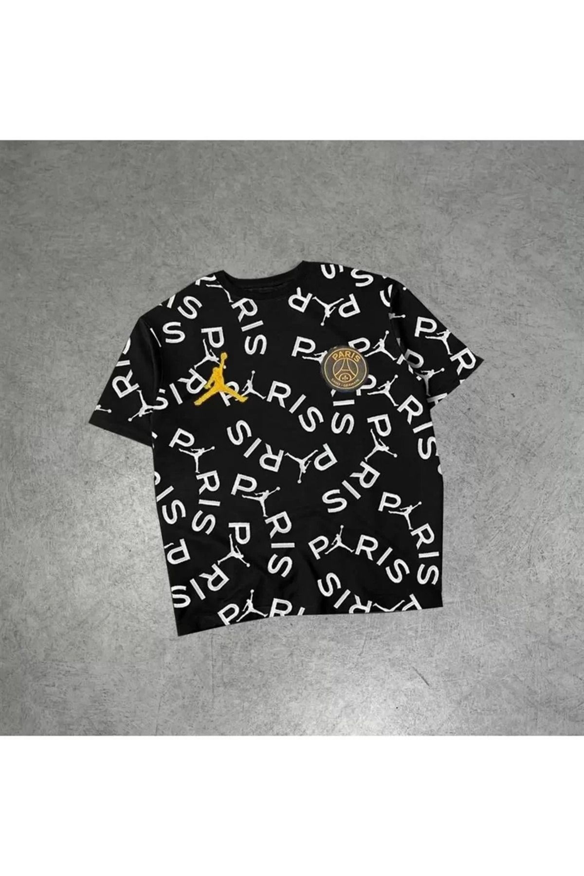 FantaziAtölyesi Erkek Dijital Baskılı Oversize T-shirt Siyah