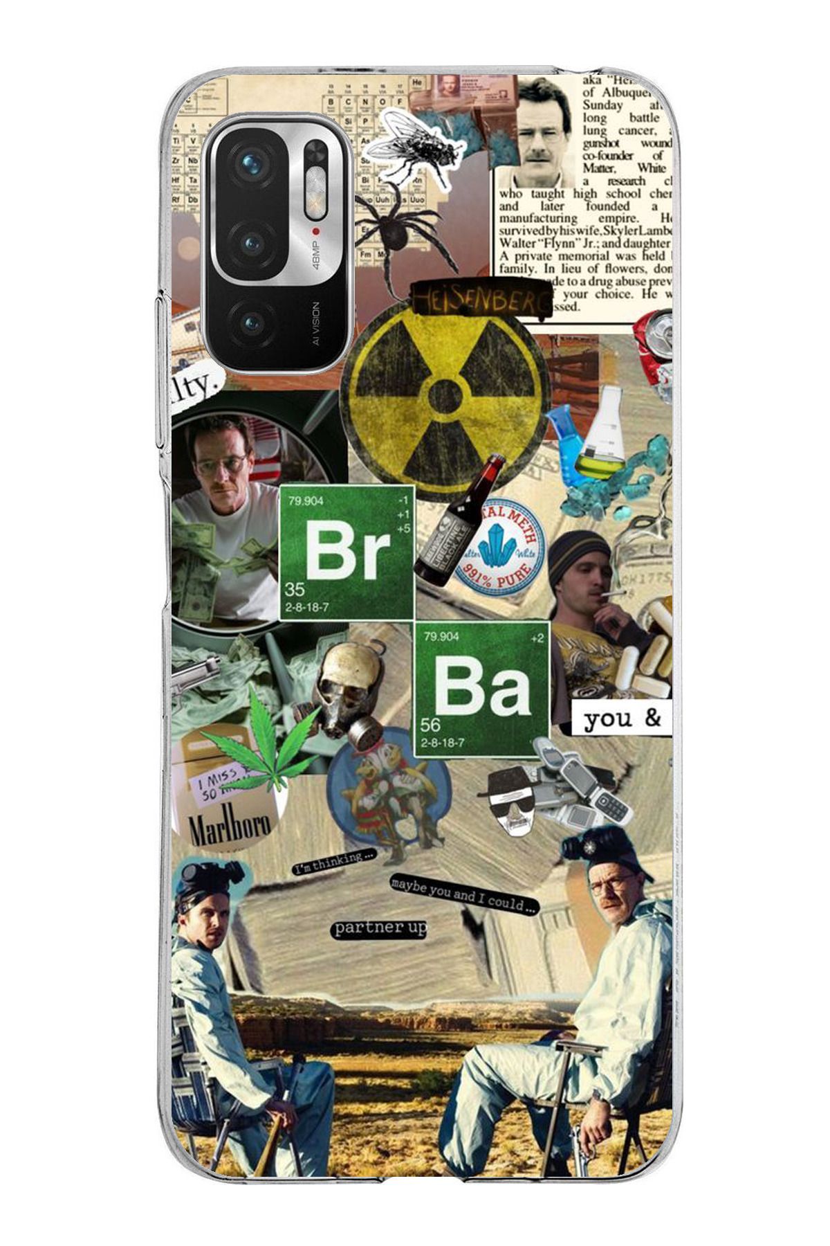 TechTree Redmi Note 10 5G Uyumlu Breaking Bad Kolaj Şeffaf Silikon Kılıf