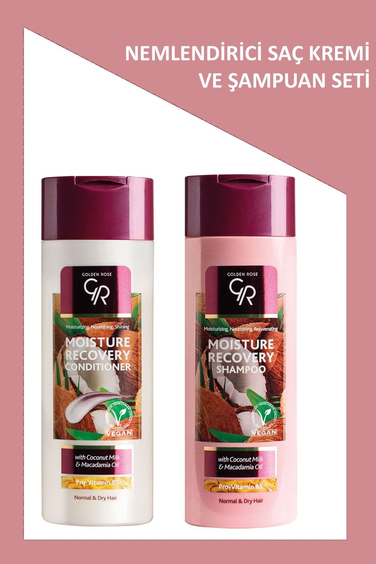 Golden Rose Moisture Recovery - Nemlendirici Saç Kremi ve Şampuan Seti