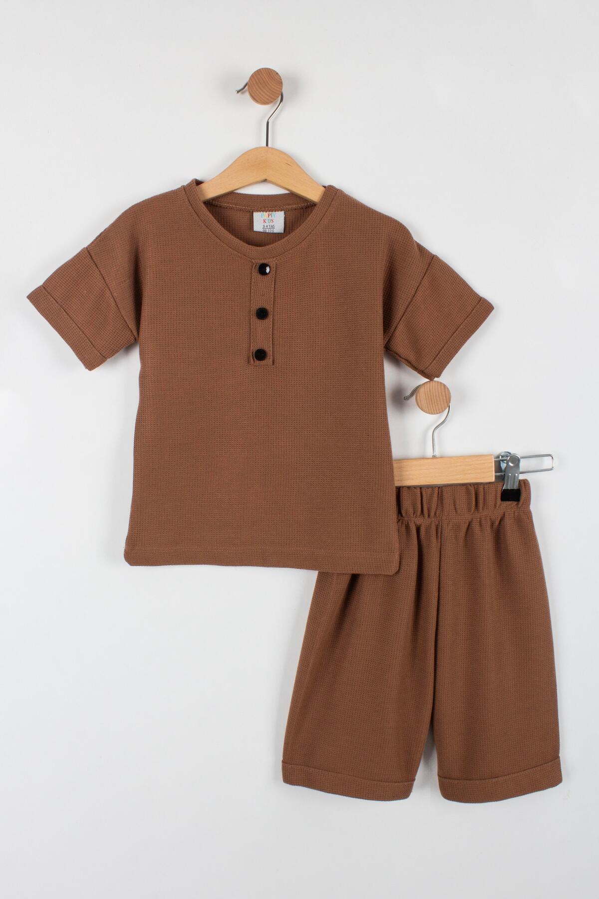 TRENDİMİZBİR-Boy's Shorts Set - Buttoned 1