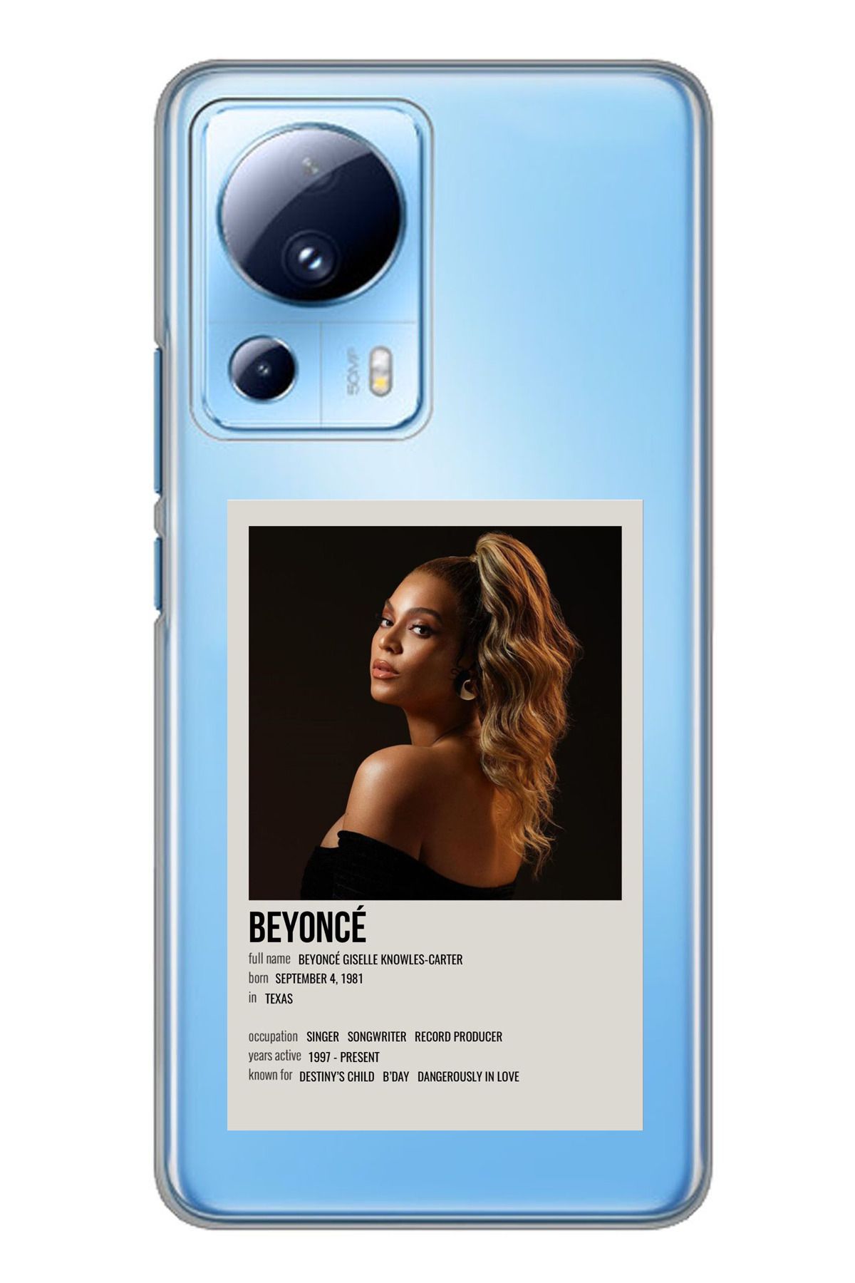 TechTree Xiaomi Mi 13 Lite Uyumlu Beyonce Poster Şeffaf Silikon Kılıf