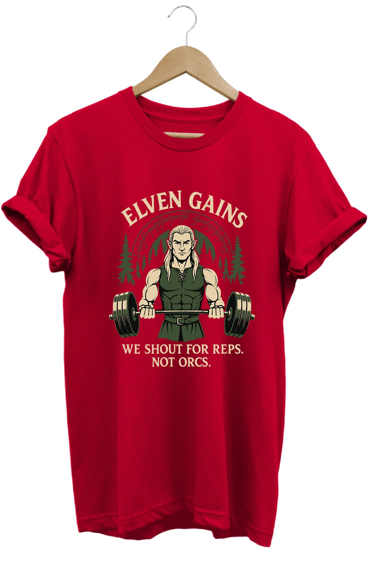 remonz Legolas Gym LOTR Regular Fit %100 Pamuk Yumuşak Dokulu Bisiklet Yaka Tişört