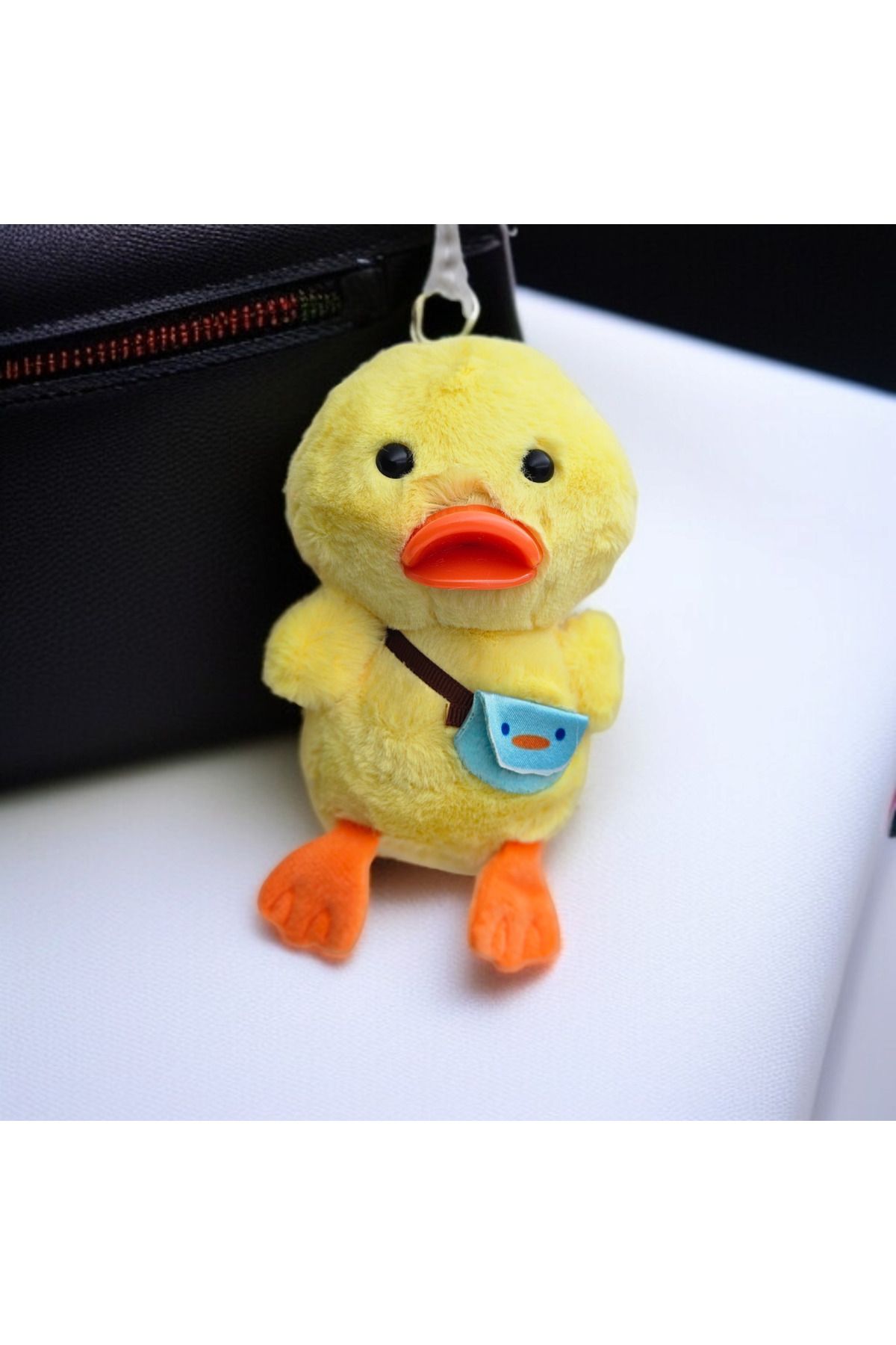 Meyra Accessories Ördek sarı hayvan peluş anahtarlık sevimli kaliteli rengarenk renk seçenekli 1adet