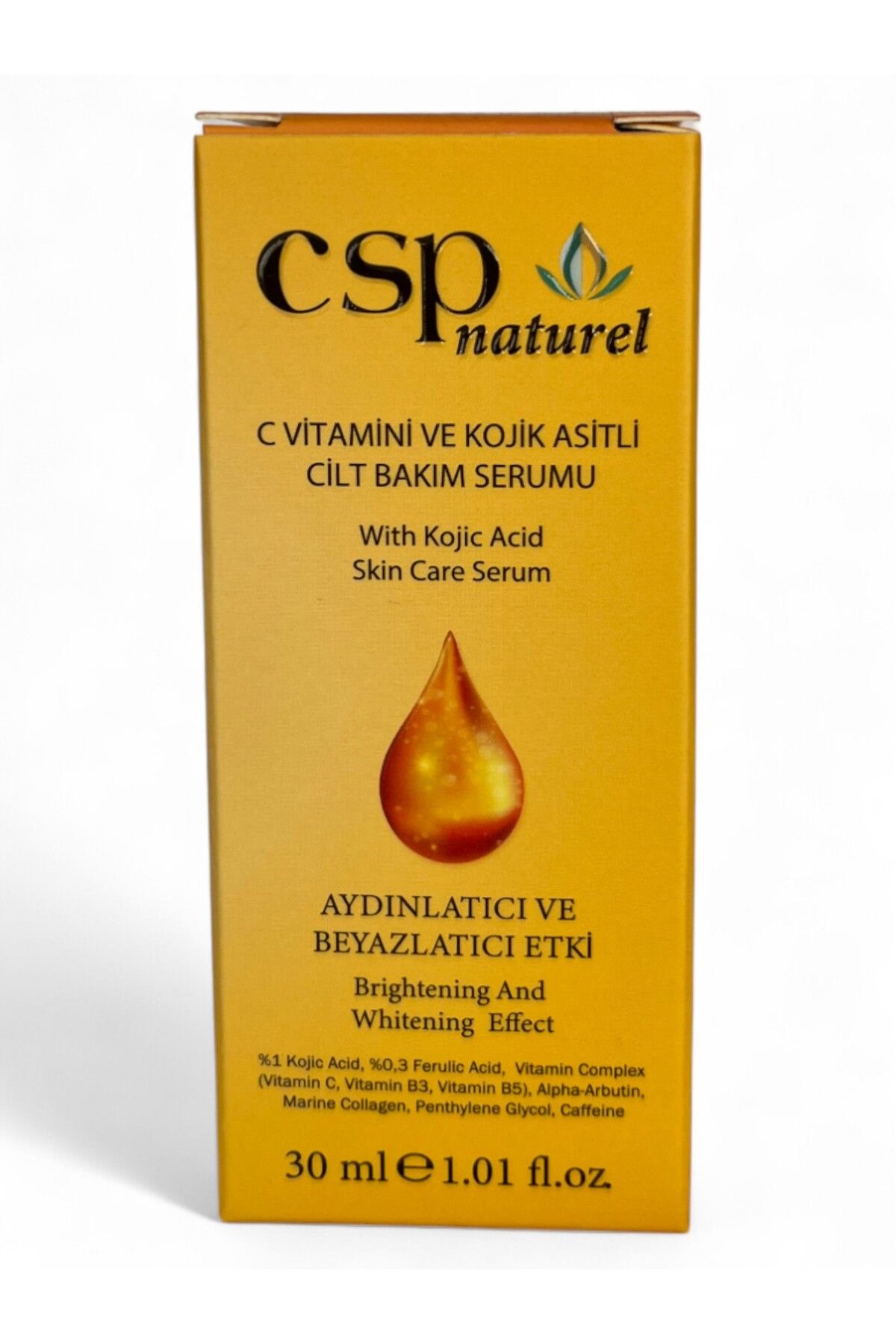 CSP Naturel Leke Karşıtı Aydınlatıcı Vitamin C Serum Kojik Asit, Ferulic Asit, VİTAMİN B3&B5 30 ml