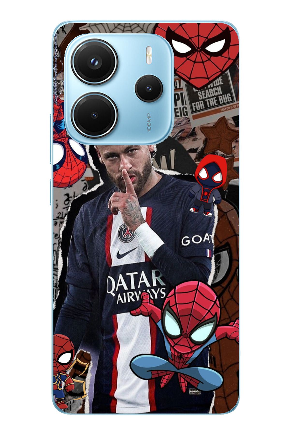 TechTree Redmi Note 14 4G Uyumlu Neymar PSG Şeffaf Silikon Kılıf