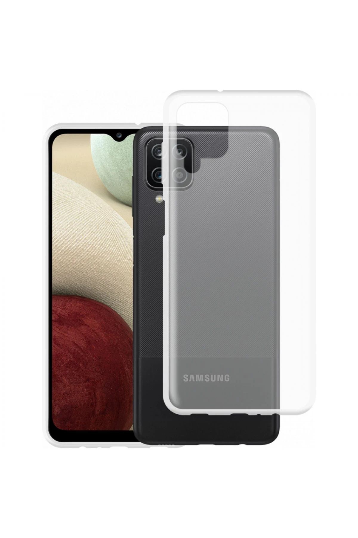 NewFace Samsung Galaxy A12 Kılıf Lüx Şeffaf Silikon YKTSN