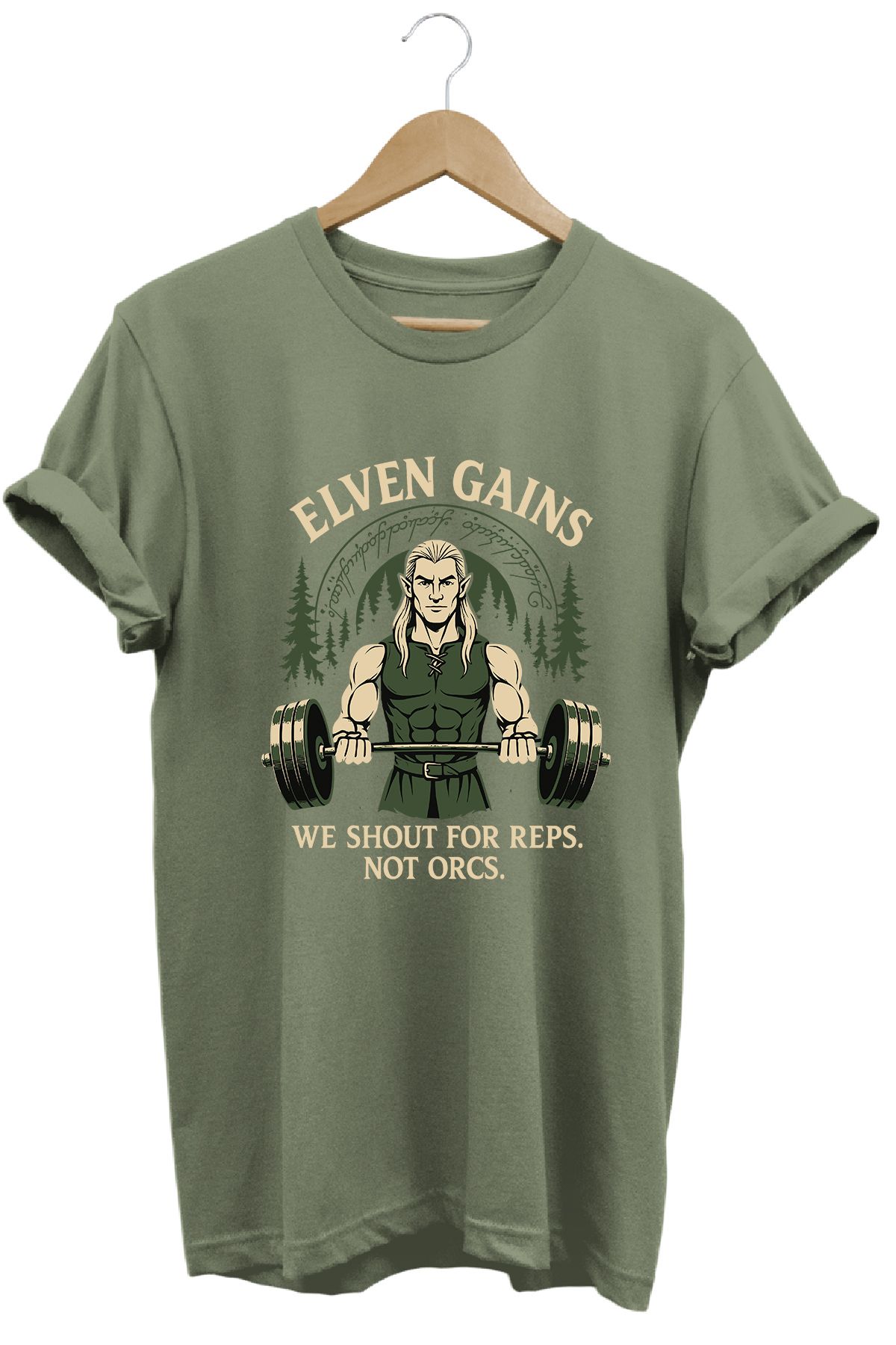 remonz Legolas Gym LOTR Regular Fit %100 Pamuk Yumuşak Dokulu Bisiklet Yaka Tişört