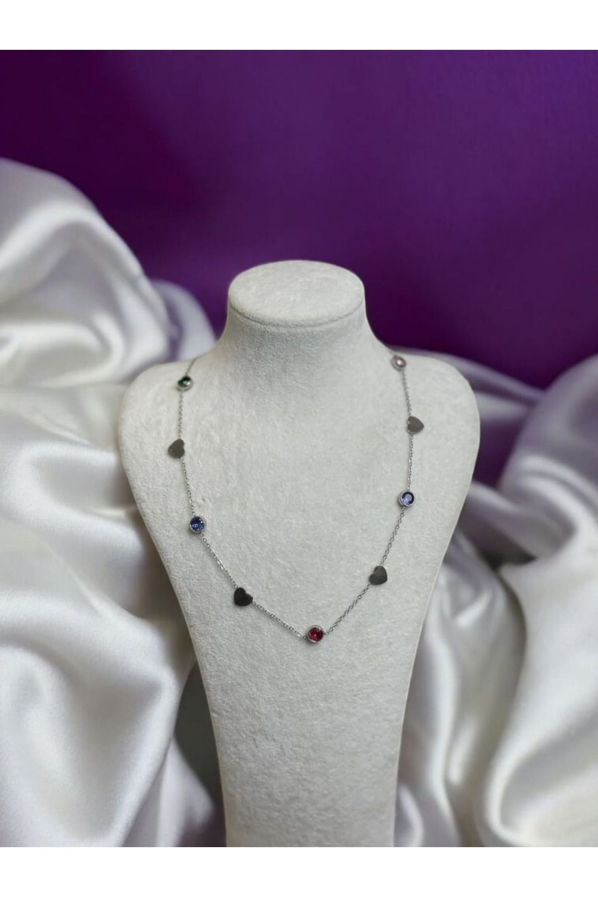 XUPING JEWELRY Kalpli renkli yaşlı Çelik kolye