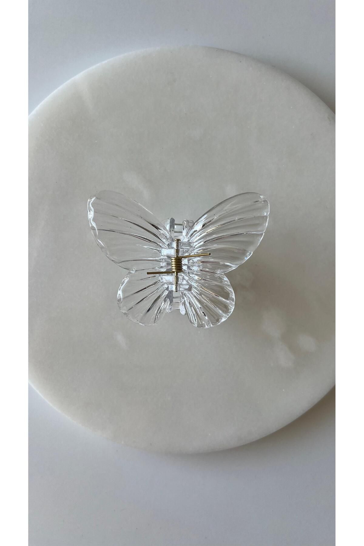 rimeaccessories Şeffaf Kelebek Mandal Toka