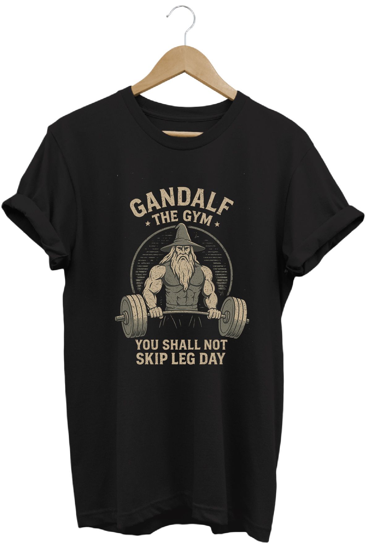 remonz Gandalf Gym LOTR Regular Fit %100 Pamuk Yumuşak Dokulu Bisiklet Yaka Tişört