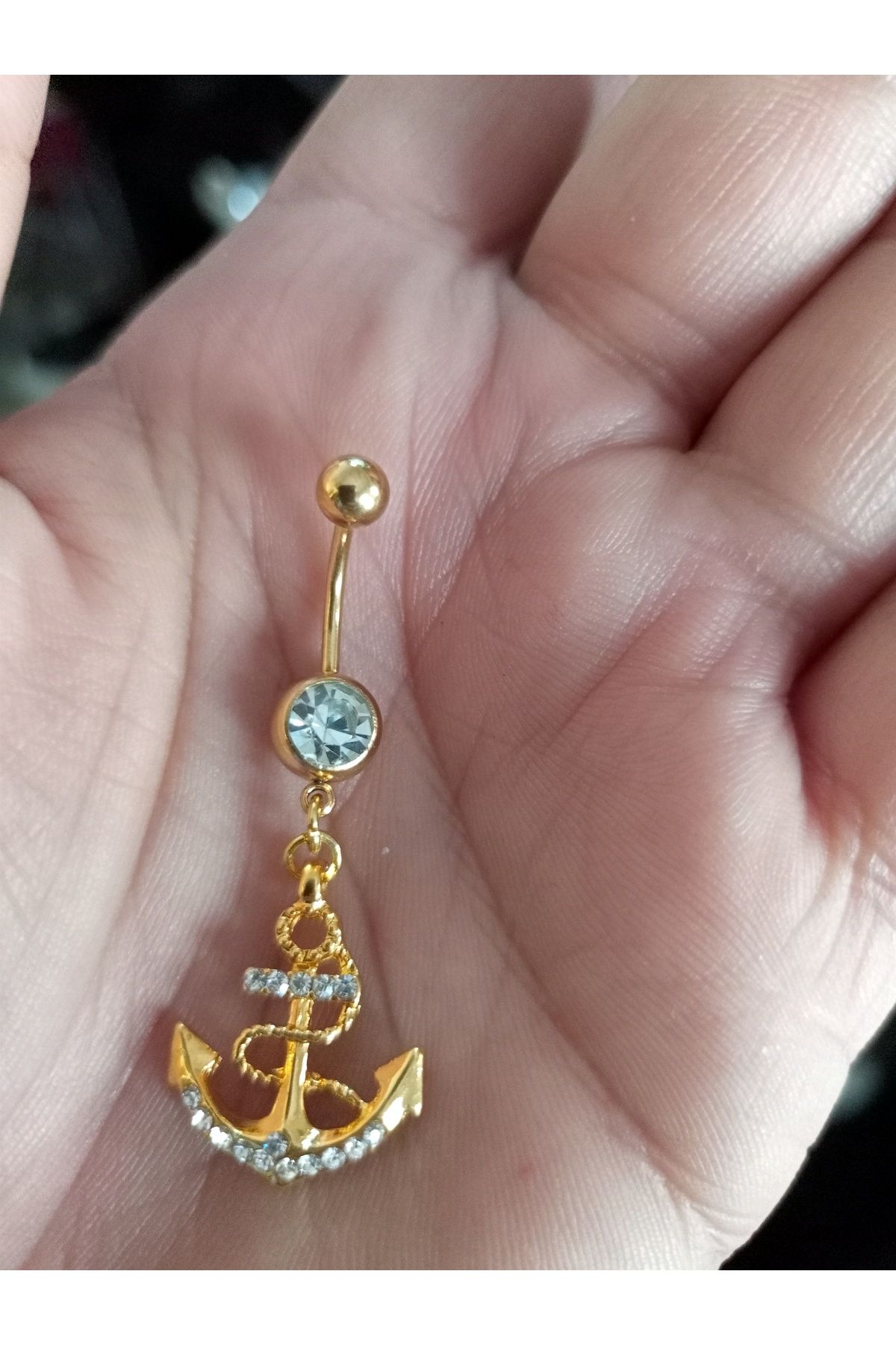 BUĞLEM Göbek Piercing Cerrahi Çelik 316L Gümüş Renk Paslanmaz Kararmaz