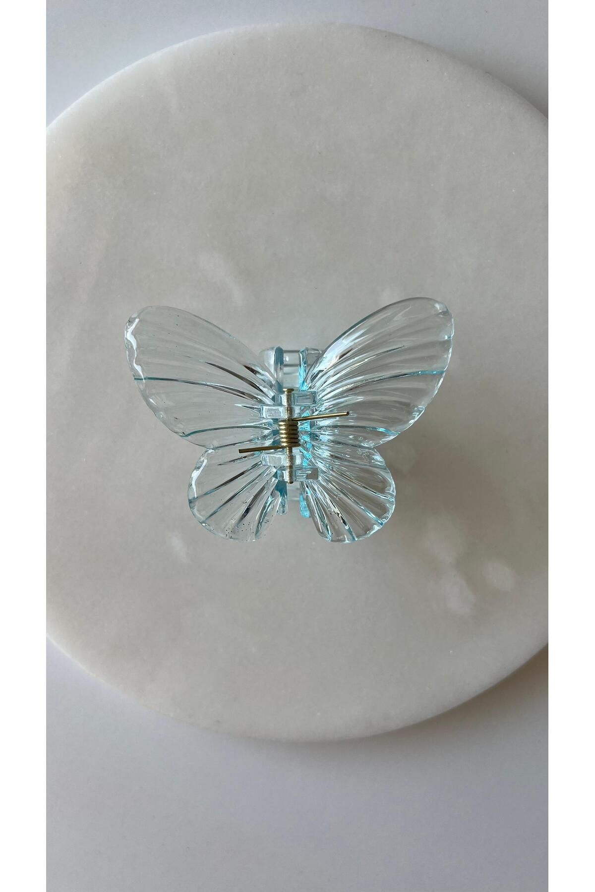 rimeaccessories Şeffaf Kelebek Mandal Toka