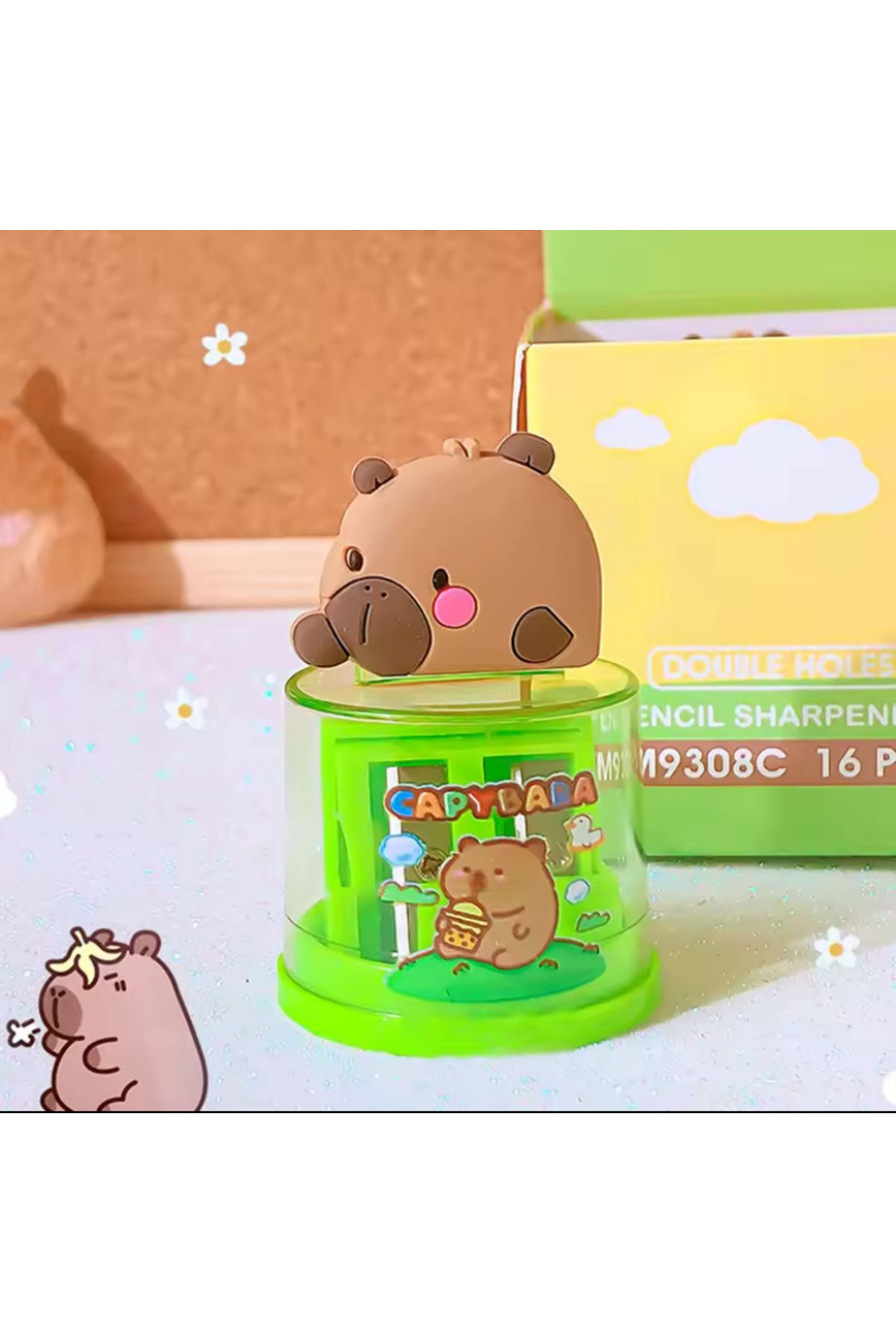 synshop Capybara Kapibara Kalemtraş Kalem Açacağı 2 bölmeli
