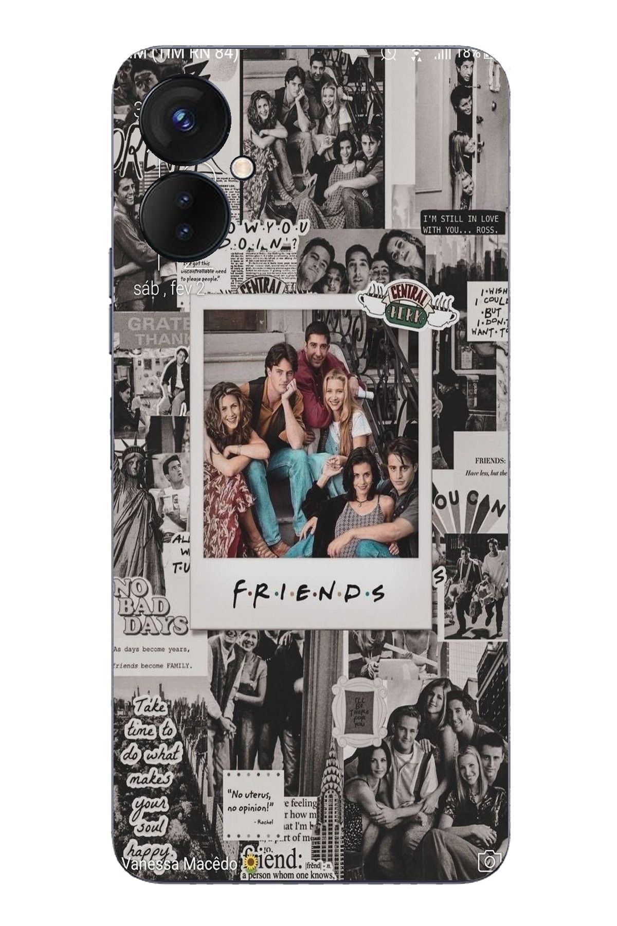 TechTree Tecno Spark 9 Pro Uyumlu Friends Nostalji Tasarımlı Tasarımlı Şeffaf Silikon Kılıf