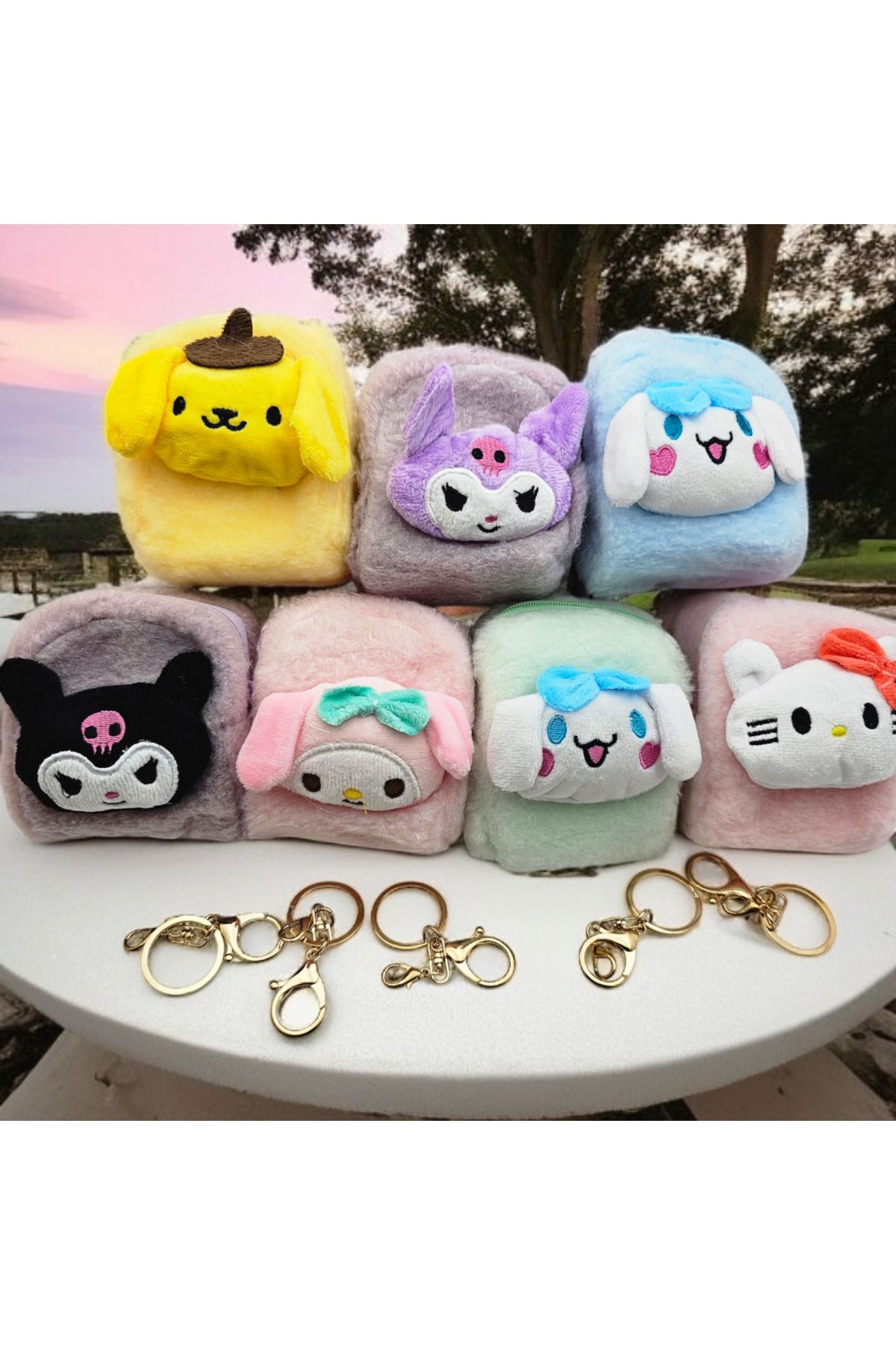 Meyra Accessories Sanrio kawaii mini cüzdan peluş anahtarlık sevimli kaliteli rengarenk renk seçenekli 1adet