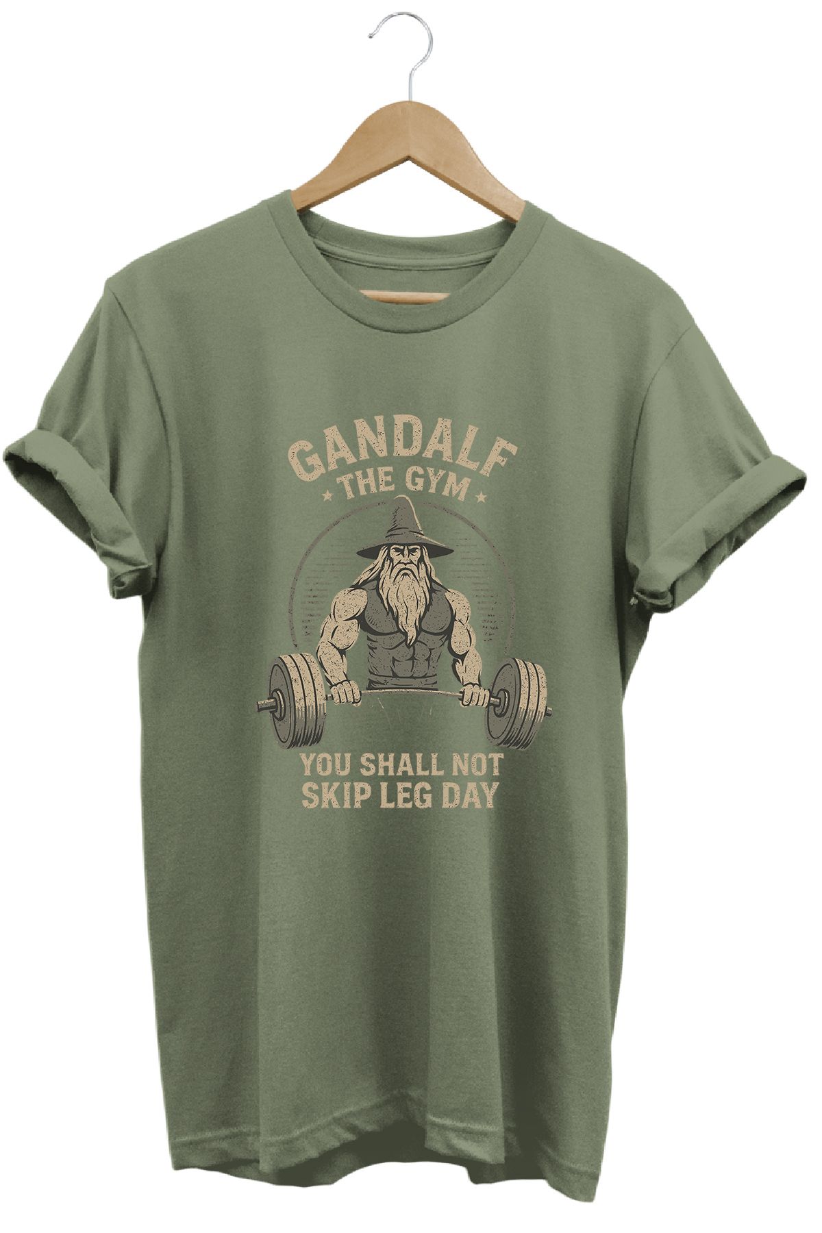 remonz Gandalf Gym LOTR Regular Fit %100 Pamuk Yumuşak Dokulu Bisiklet Yaka Tişört
