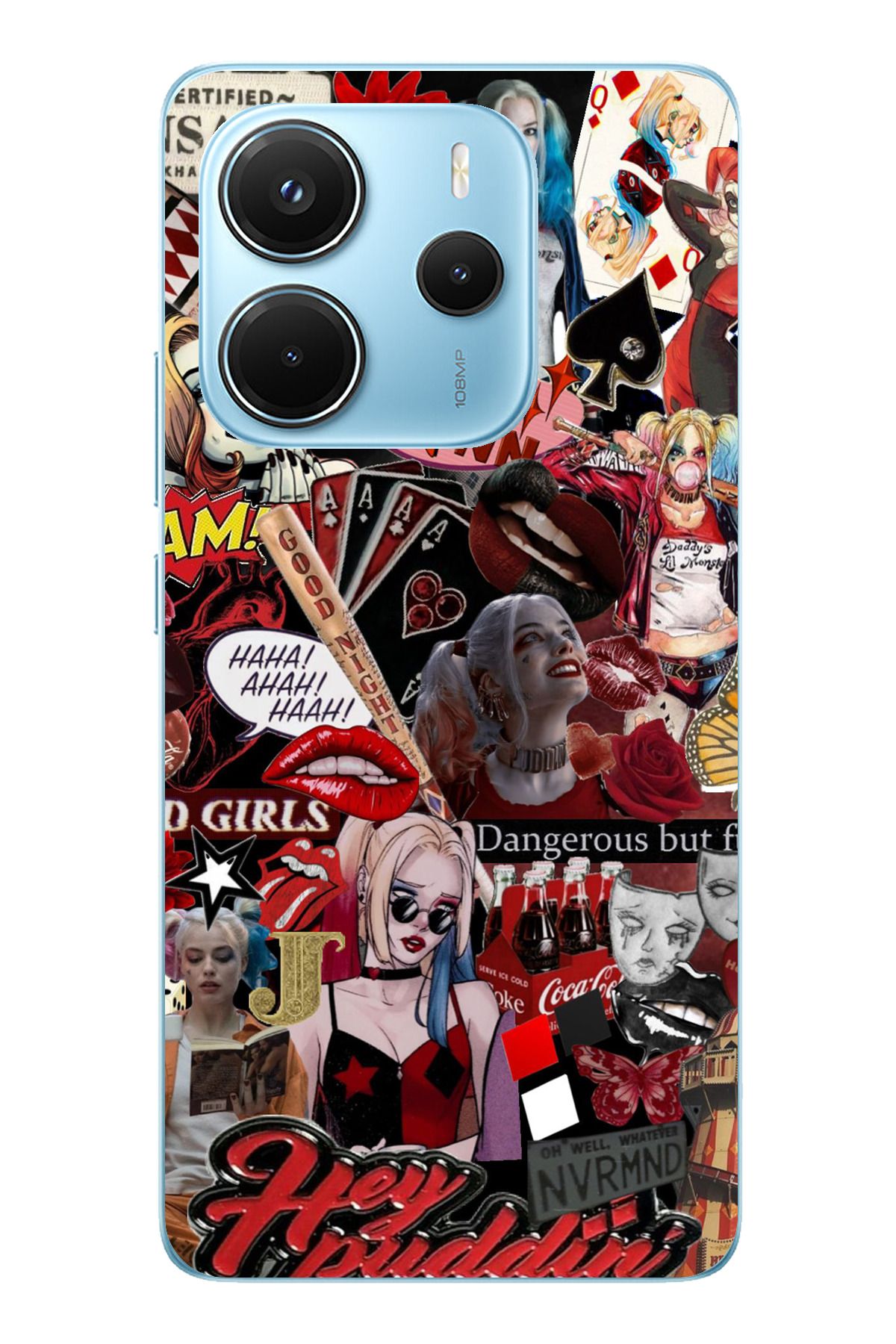 TechTree Redmi Note 14 4G Uyumlu Harley Quinn Şeffaf Silikon Kılıf