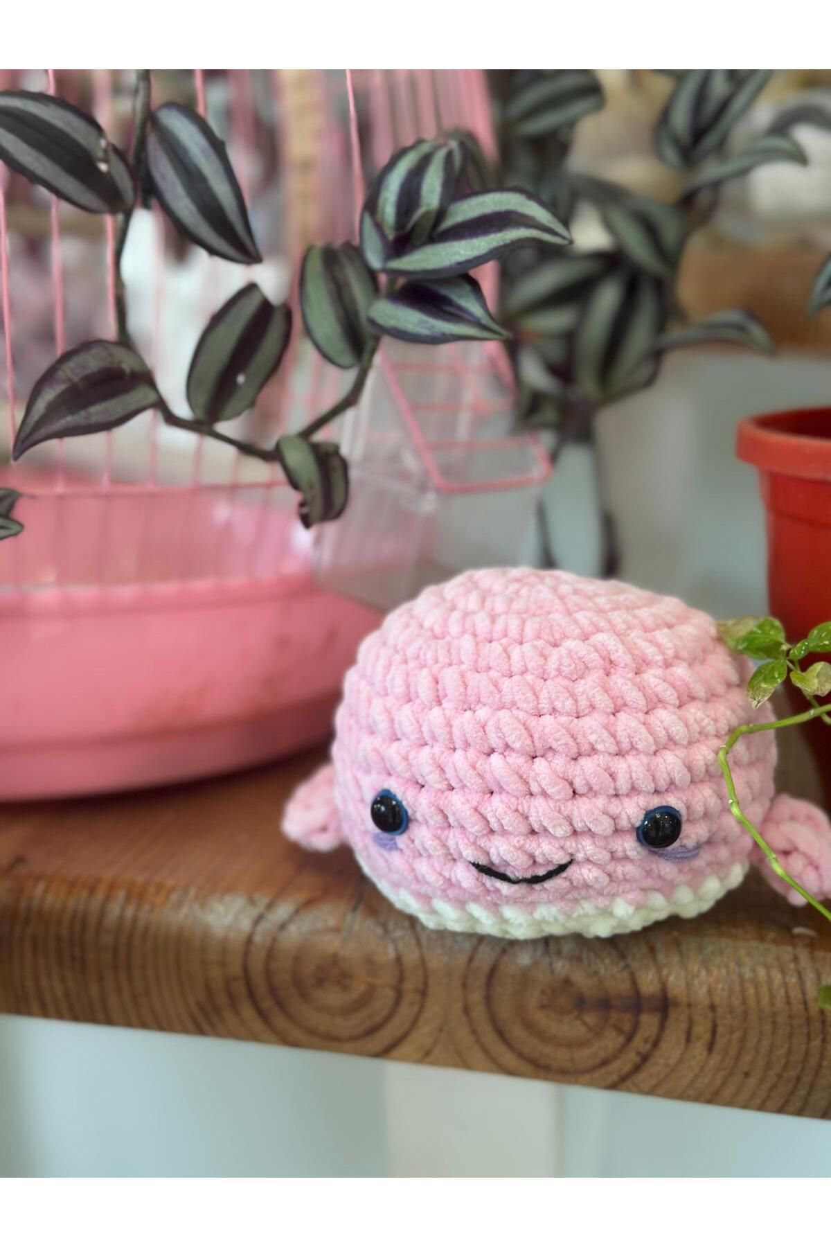 Home Amigurumi Kadife Pembe Yavru Balina Oyuncak