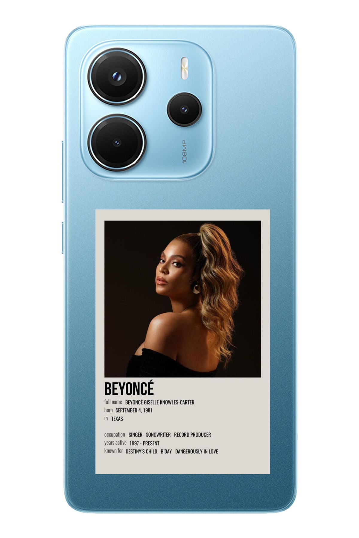TechTree Redmi Note 14 4G Uyumlu Beyonce Poster Şeffaf Silikon Kılıf