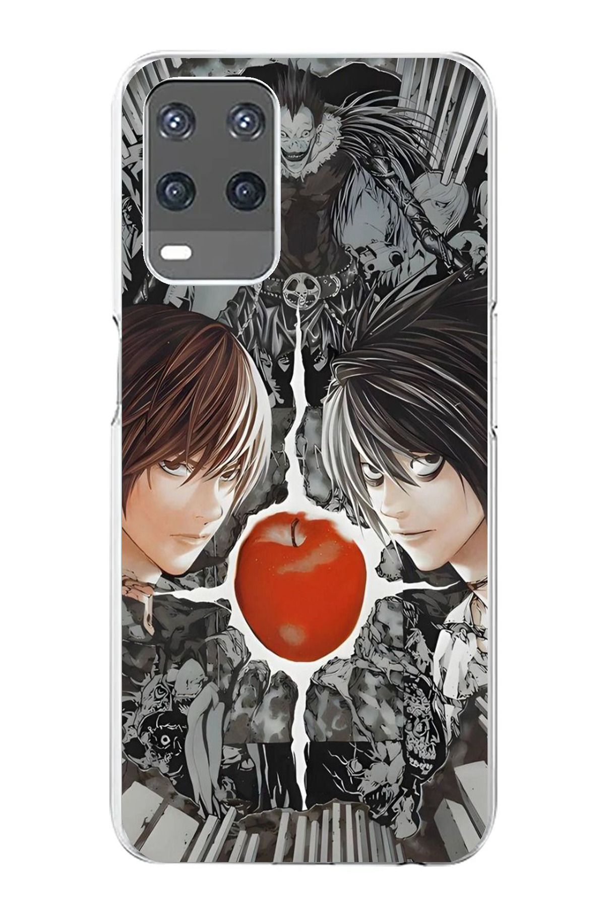 TechTree Oppo A54 Uyumlu Death Note Kapak Tasarımlı Şeffaf Silikon Kılıf