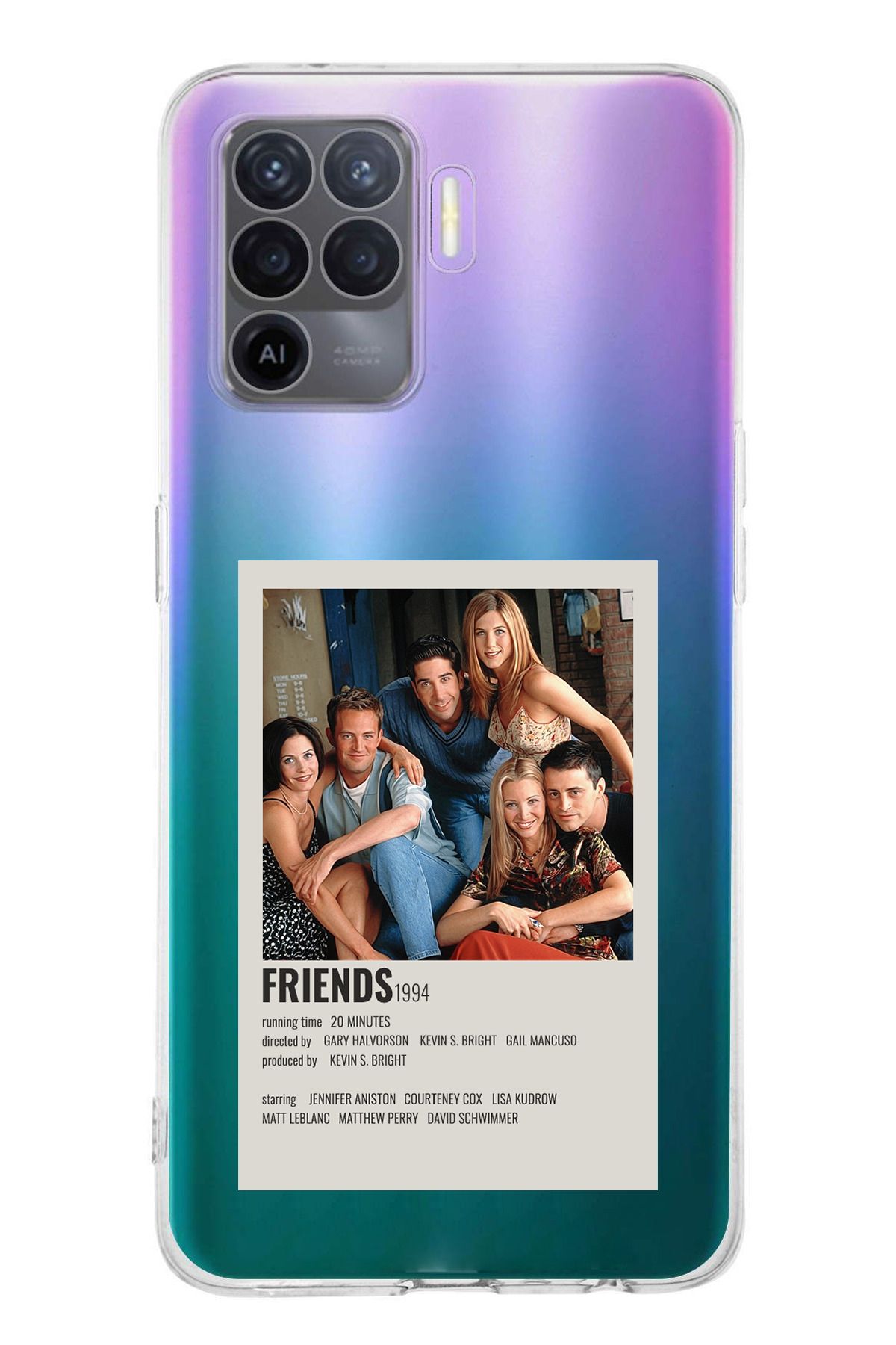 TechTree Oppo Reno 5 Lite Uyumlu Friends Mini Poster Tasarımlı Şeffaf Silikon Kılıf